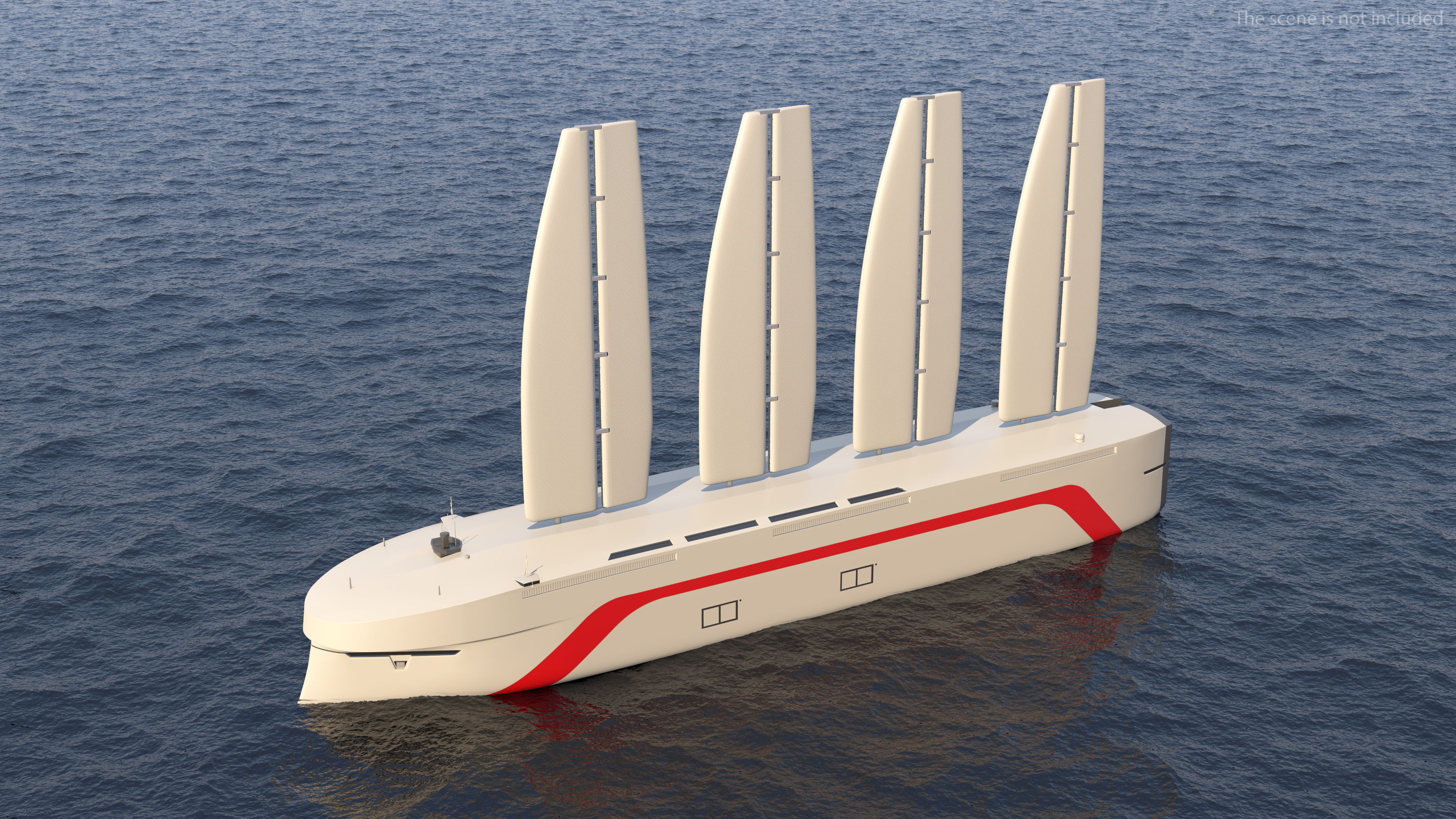 3D Futuristic Ship Sail Powered model