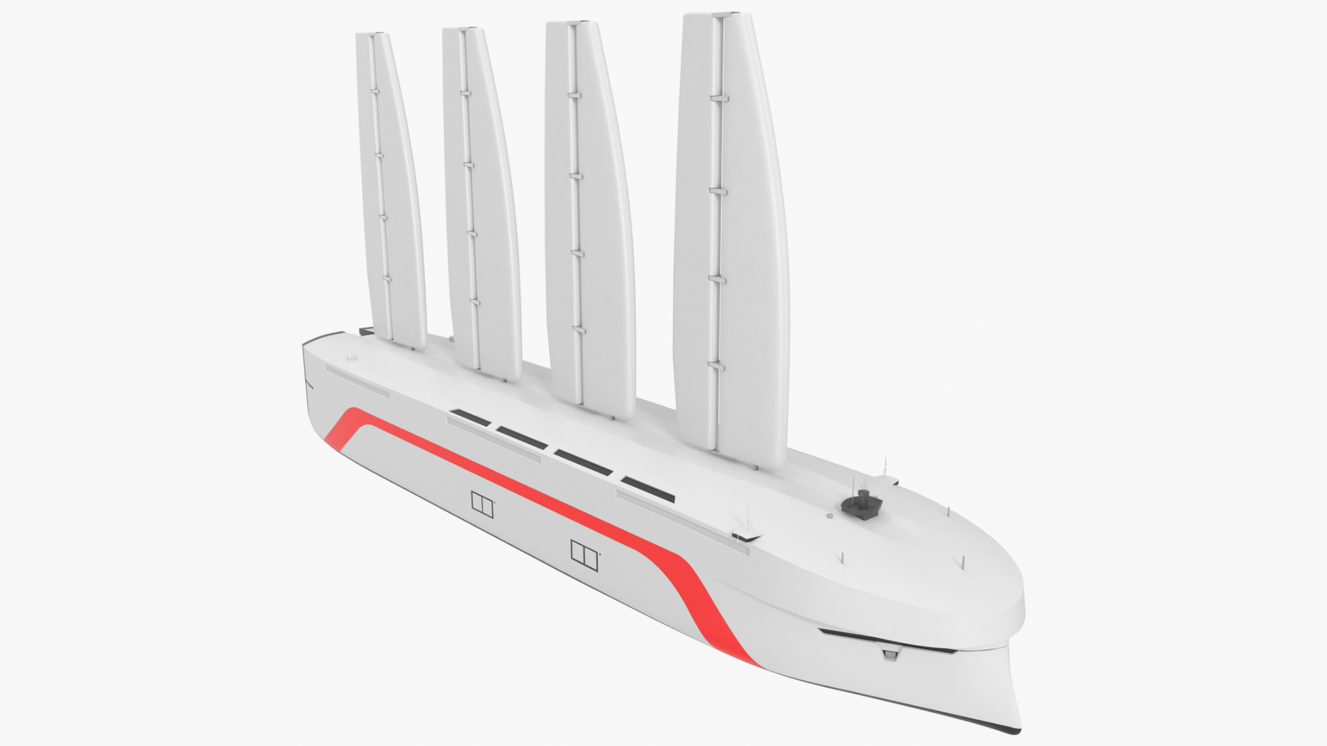 3D Futuristic Ship Sail Powered model