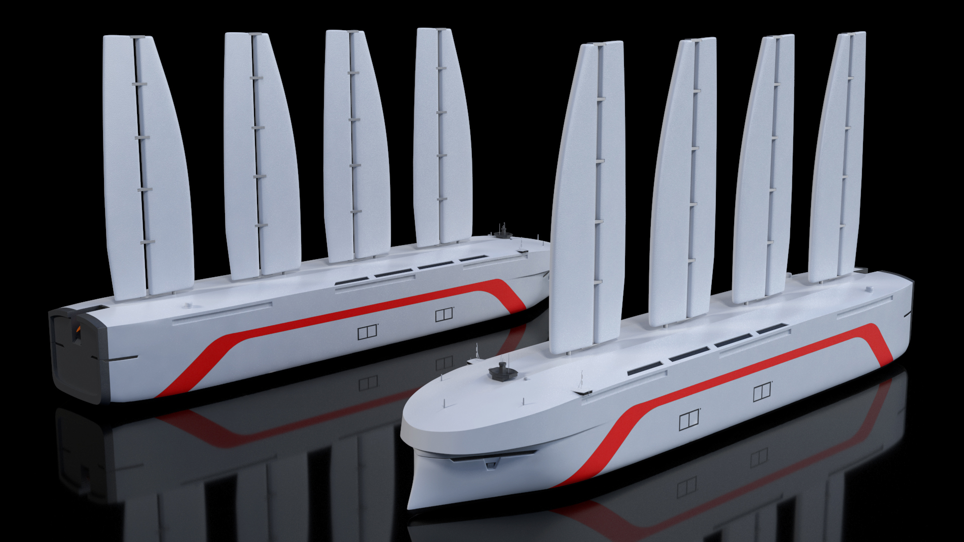 3D Futuristic Ship Sail Powered model