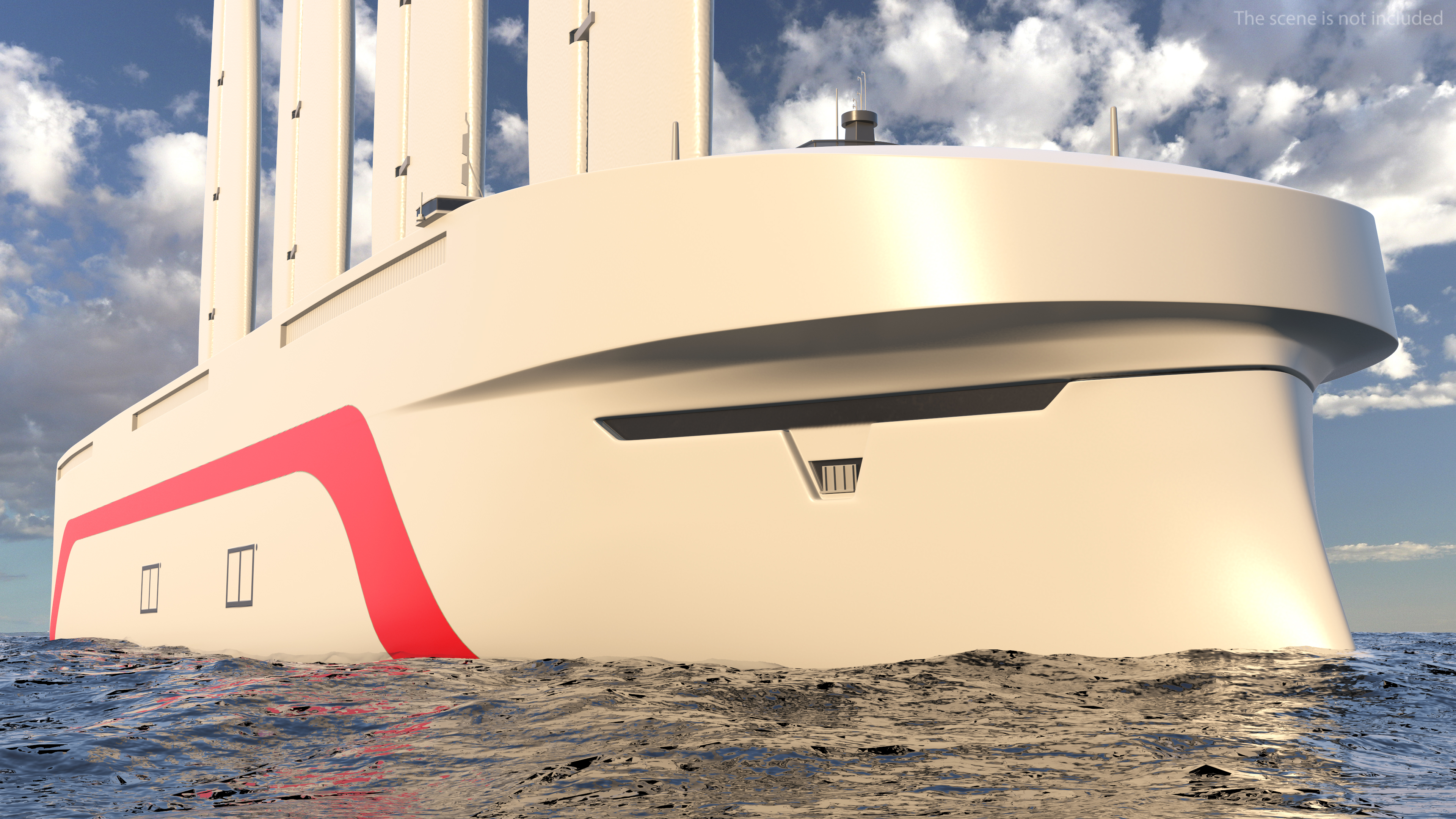 3D Futuristic Ship Sail Powered model