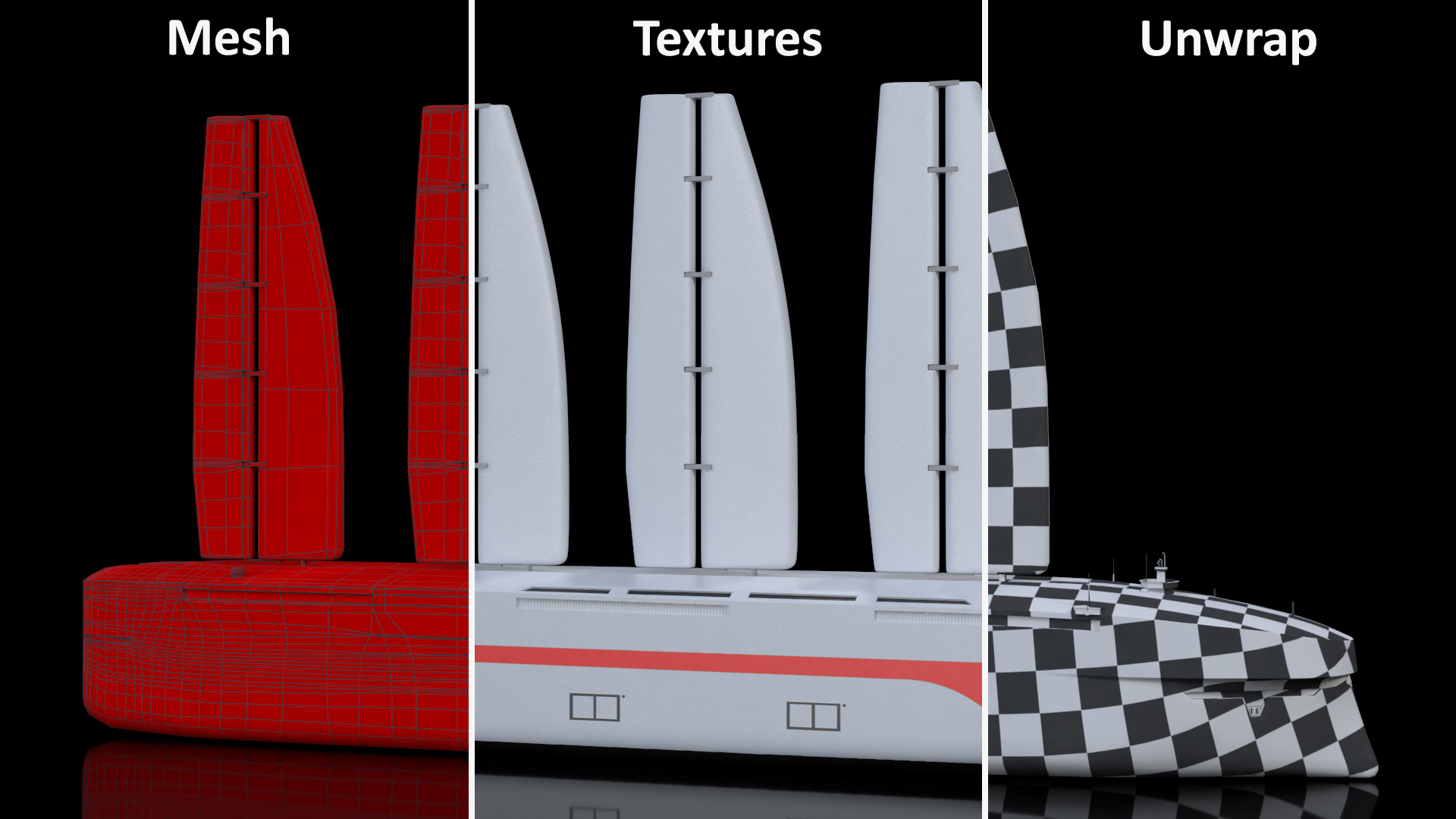 3D Futuristic Ship Sail Powered model