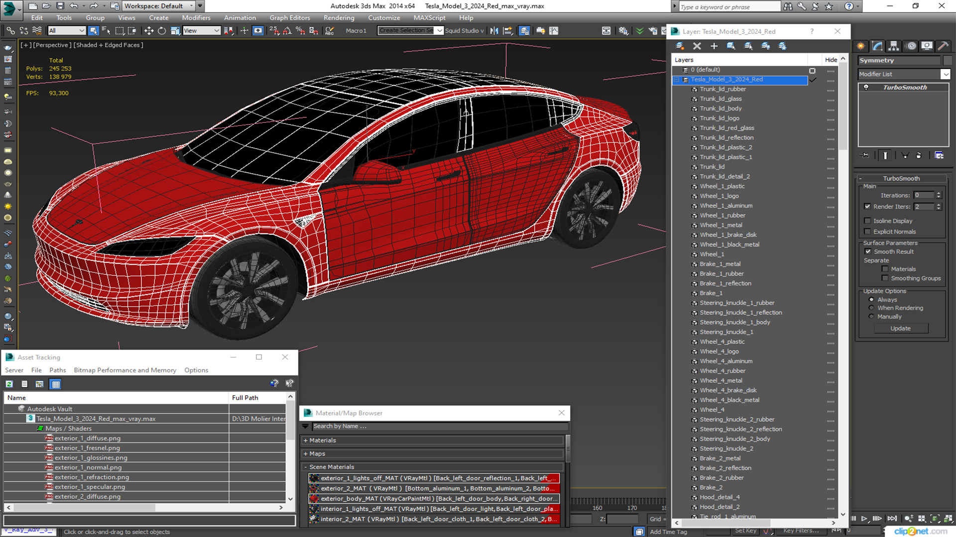 Tesla Model 3 2024 Red 3D