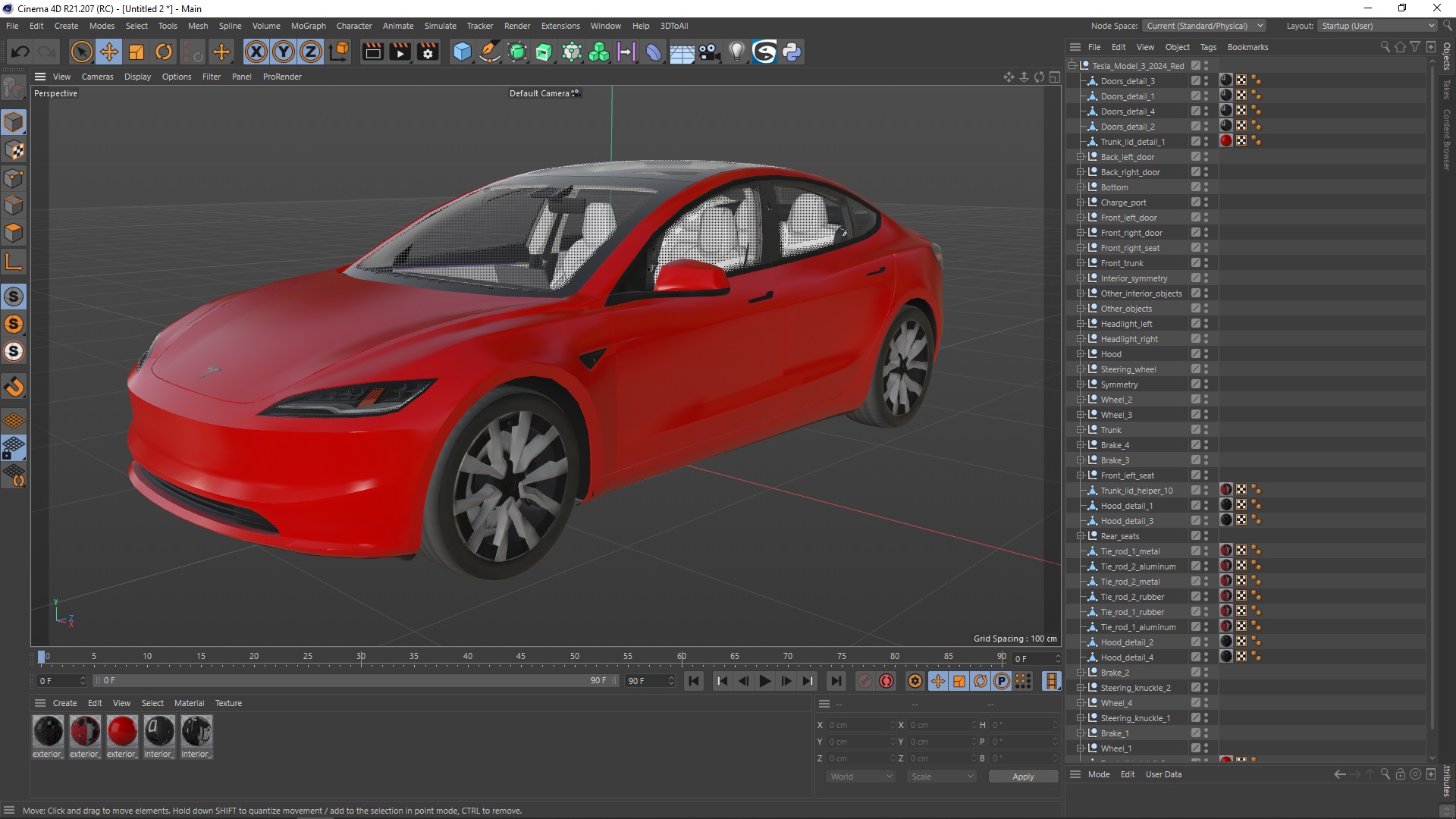 Tesla Model 3 2024 Red 3D