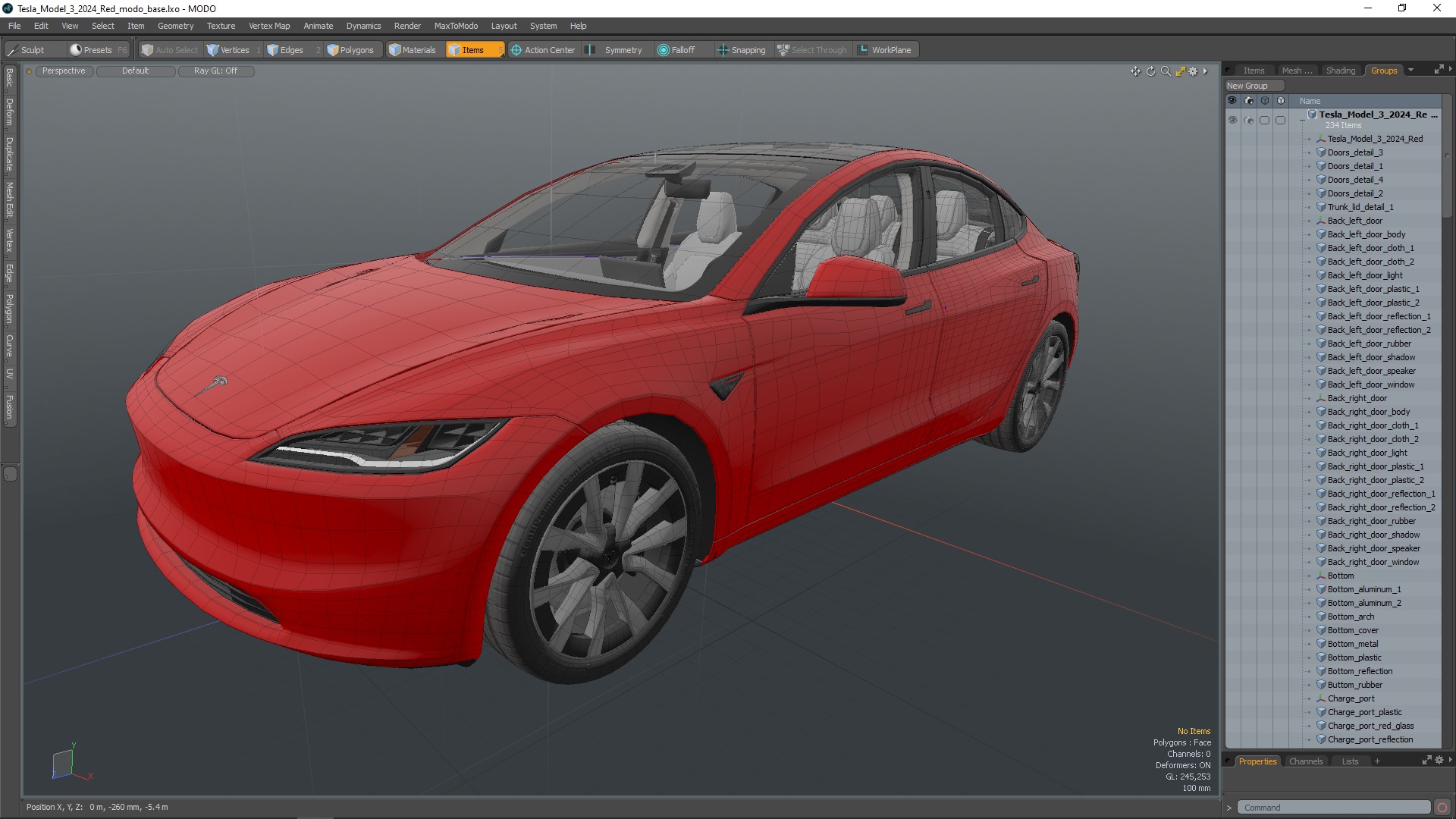 Tesla Model 3 2024 Red 3D