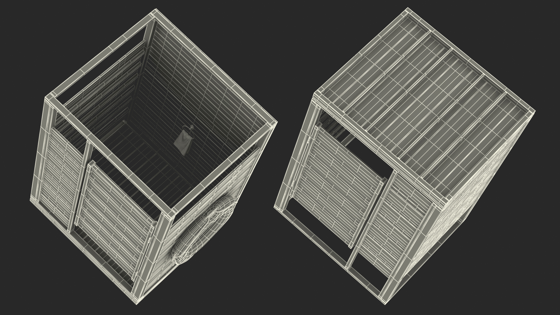 3D Wooden Dressing Cabin