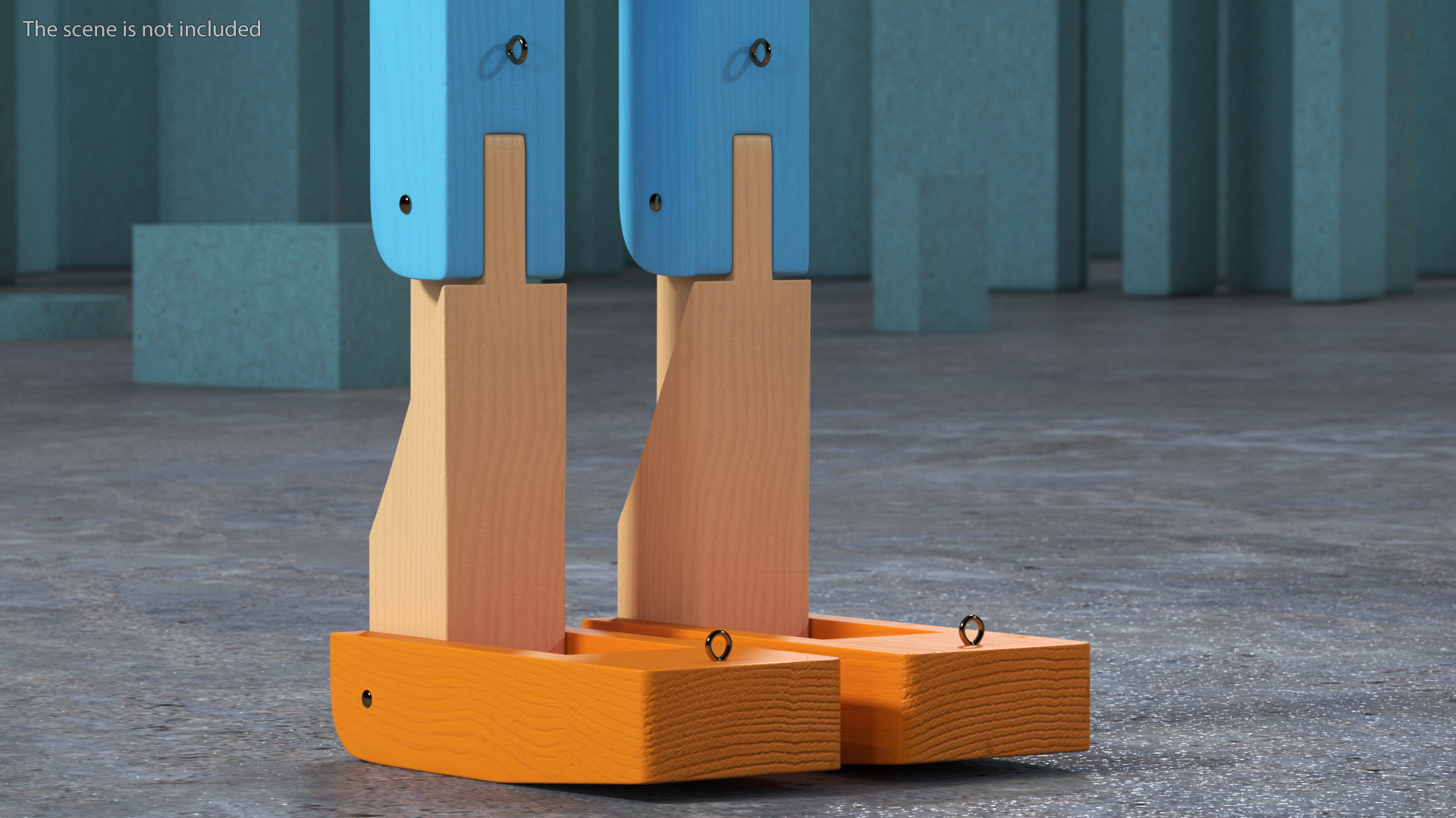 3D T-Pose Colored Wooden Character