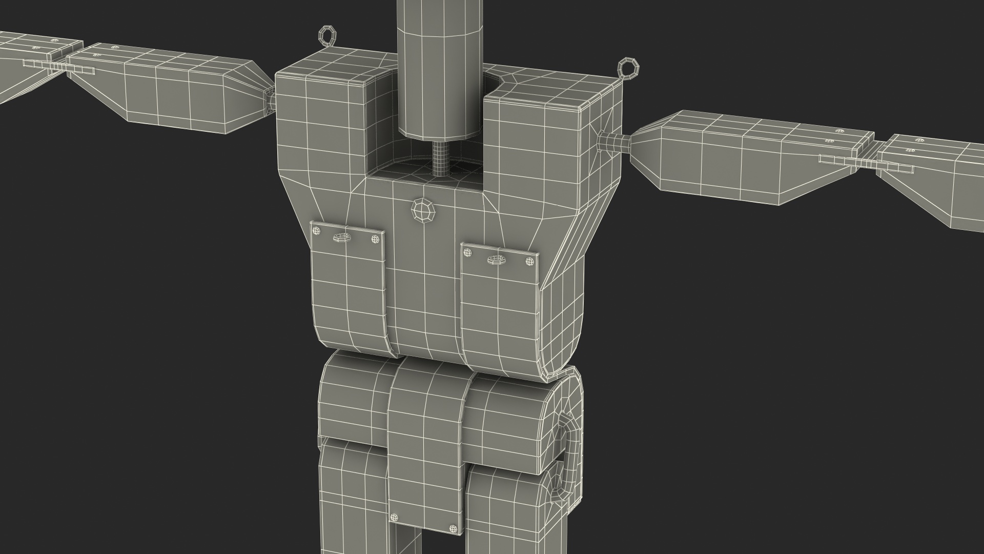 3D T-Pose Colored Wooden Character