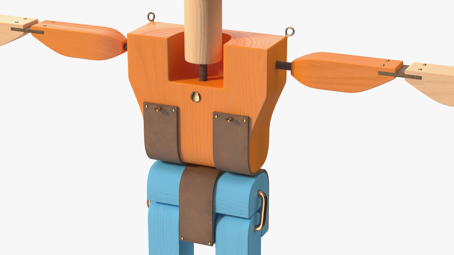 3D T-Pose Colored Wooden Character