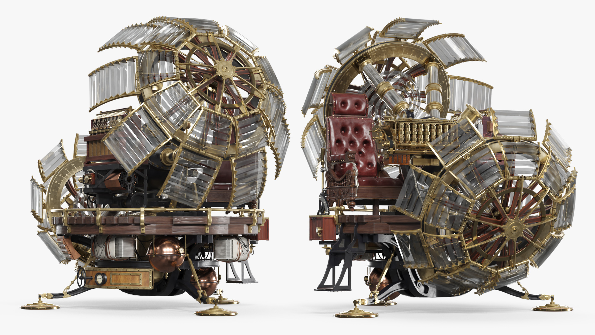Steampunk Time Travel Machine with Leather Seat - view 2