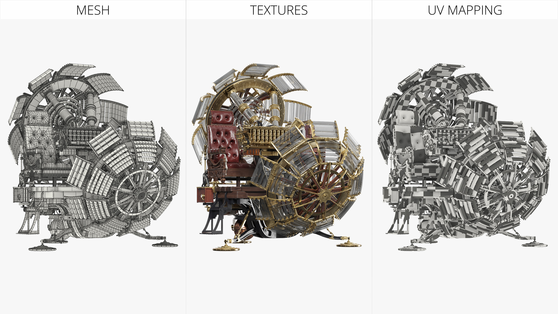 Steampunk Time Travel Machine with Leather Seat - view 9