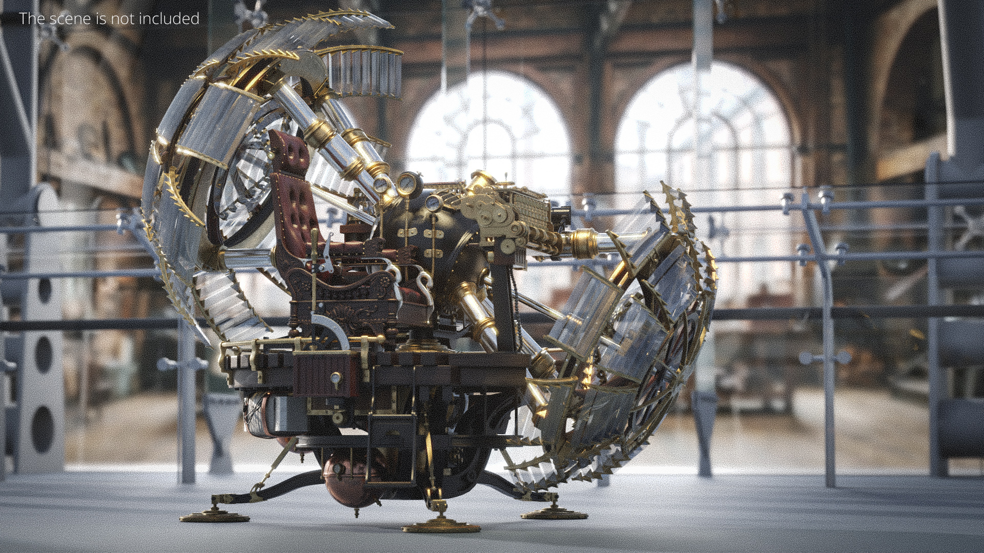Steampunk Time Travel Machine with Leather Seat - view 3