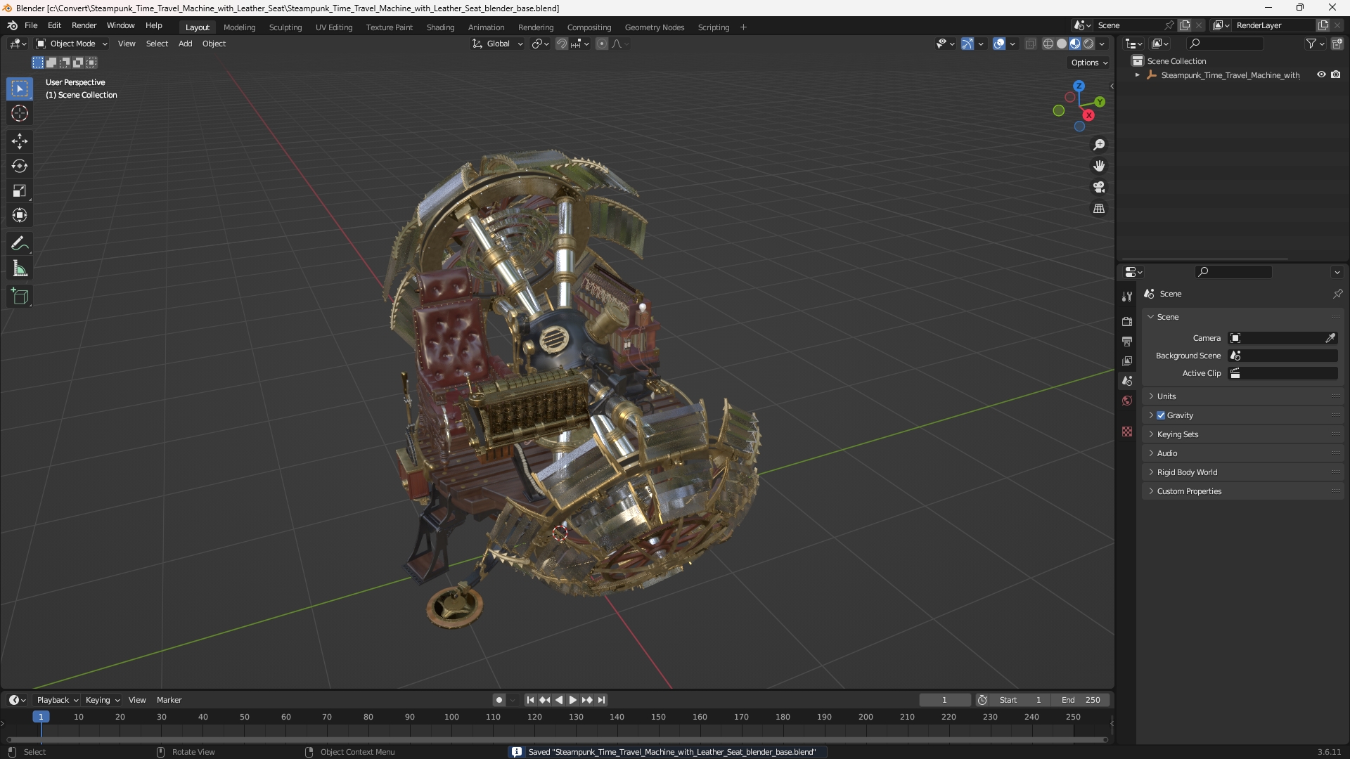 Steampunk Time Travel Machine with Leather Seat - view 10