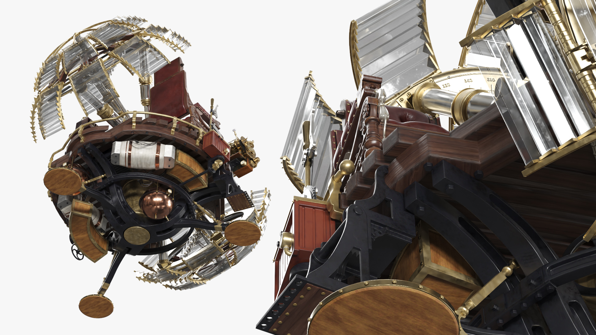 Steampunk Time Travel Machine with Leather Seat - view 6