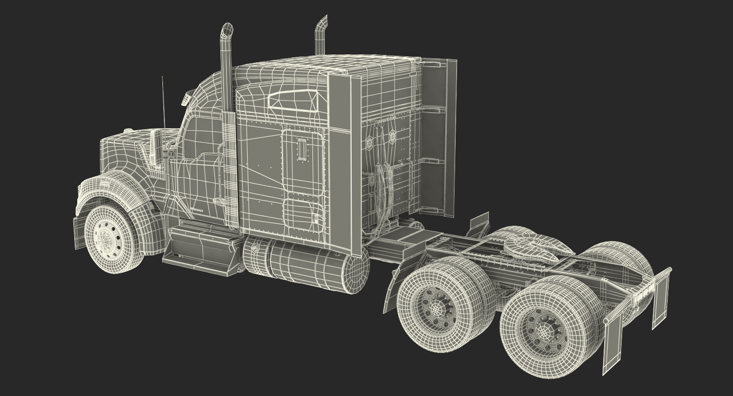 Kenworth W990 Simple Interior 3D model