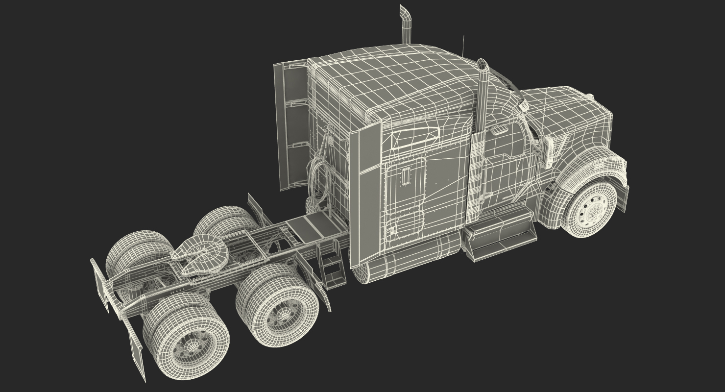 Kenworth W990 Simple Interior 3D model