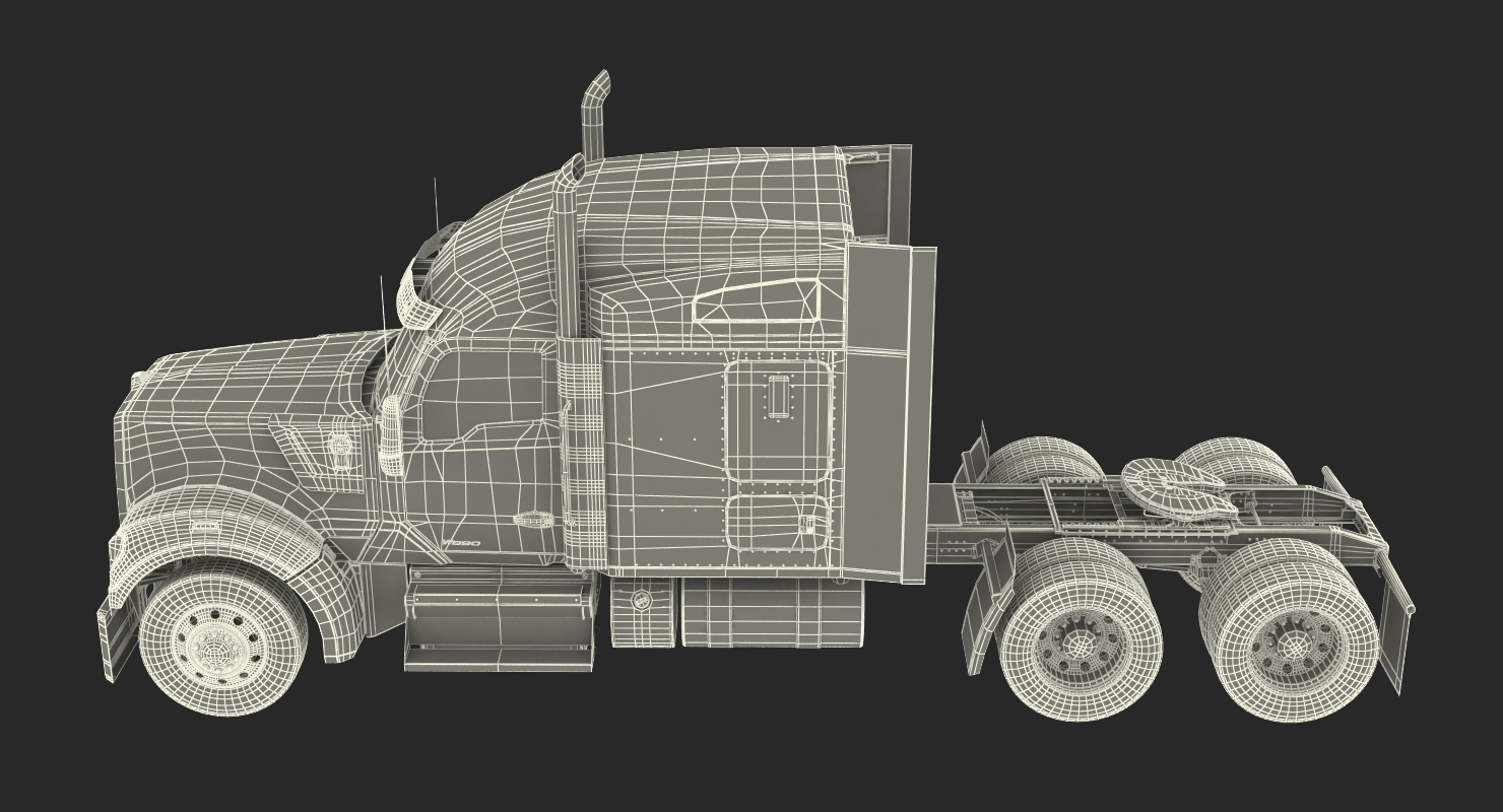 Kenworth W990 Simple Interior 3D model