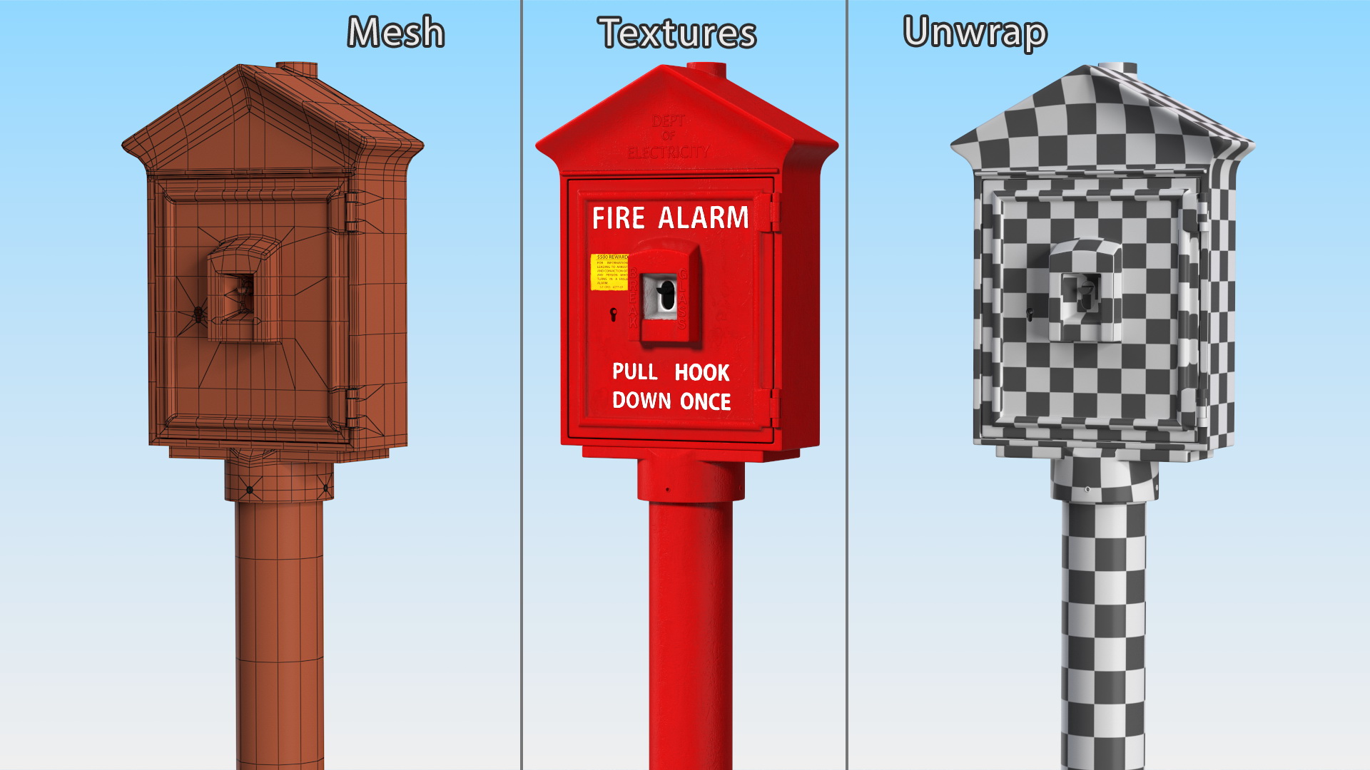 Vintage Fire Alarm Box 3D