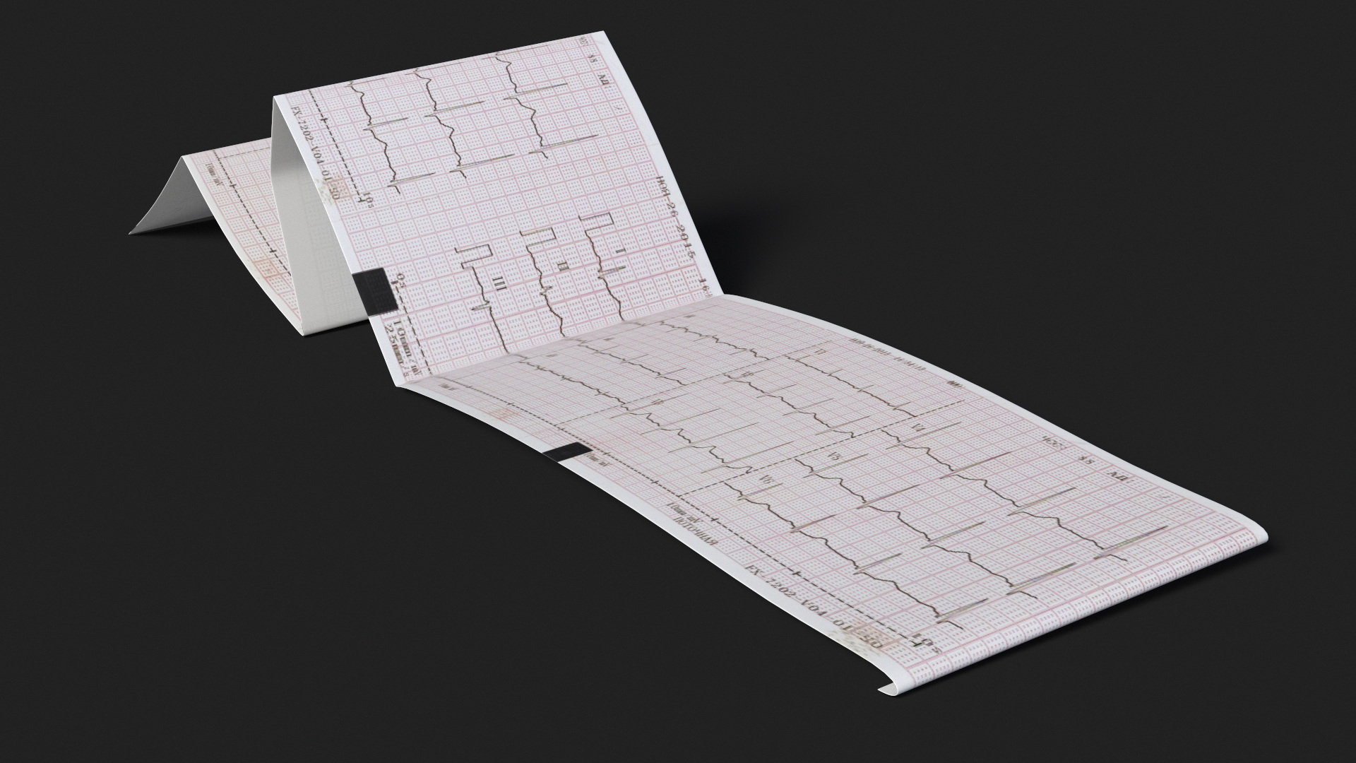 Medical ECG Paper Roll 3D