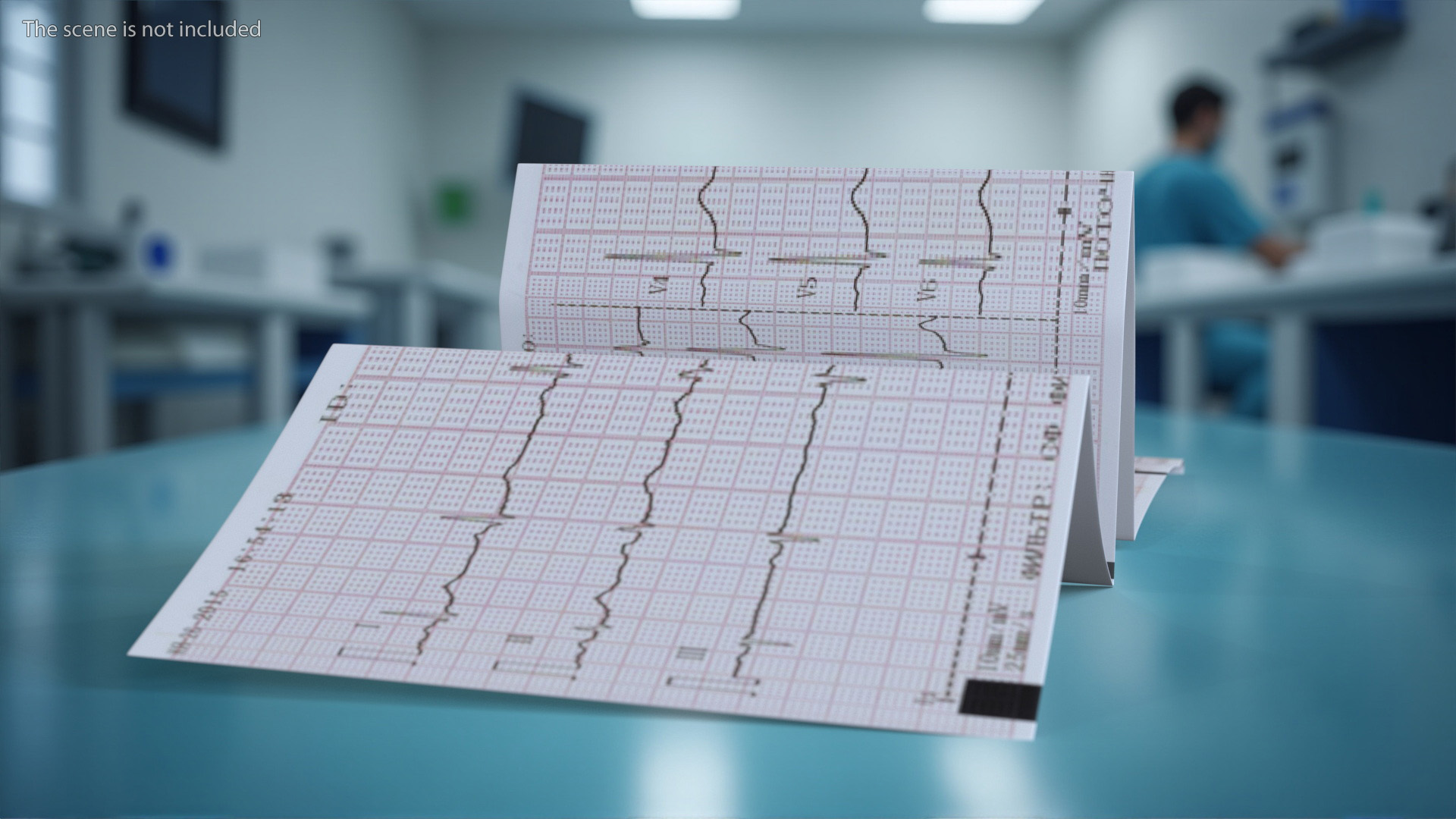 Medical ECG Paper Roll 3D