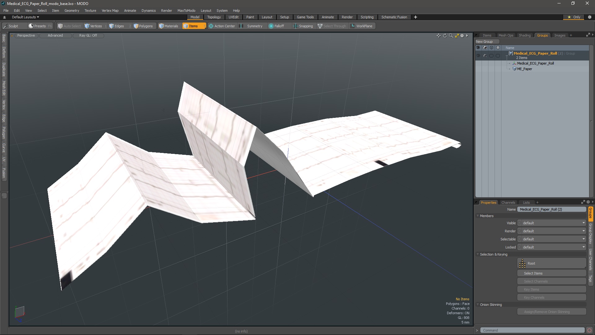 Medical ECG Paper Roll 3D