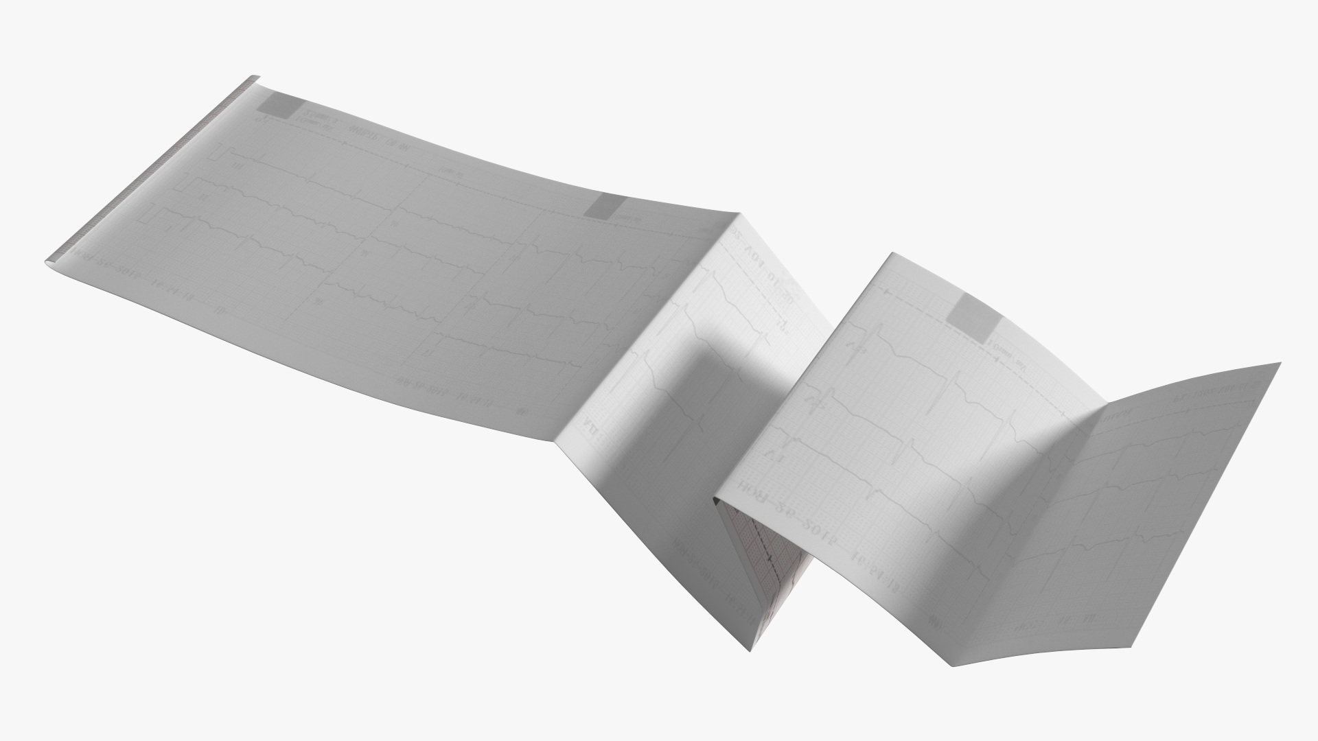 Medical ECG Paper Roll 3D