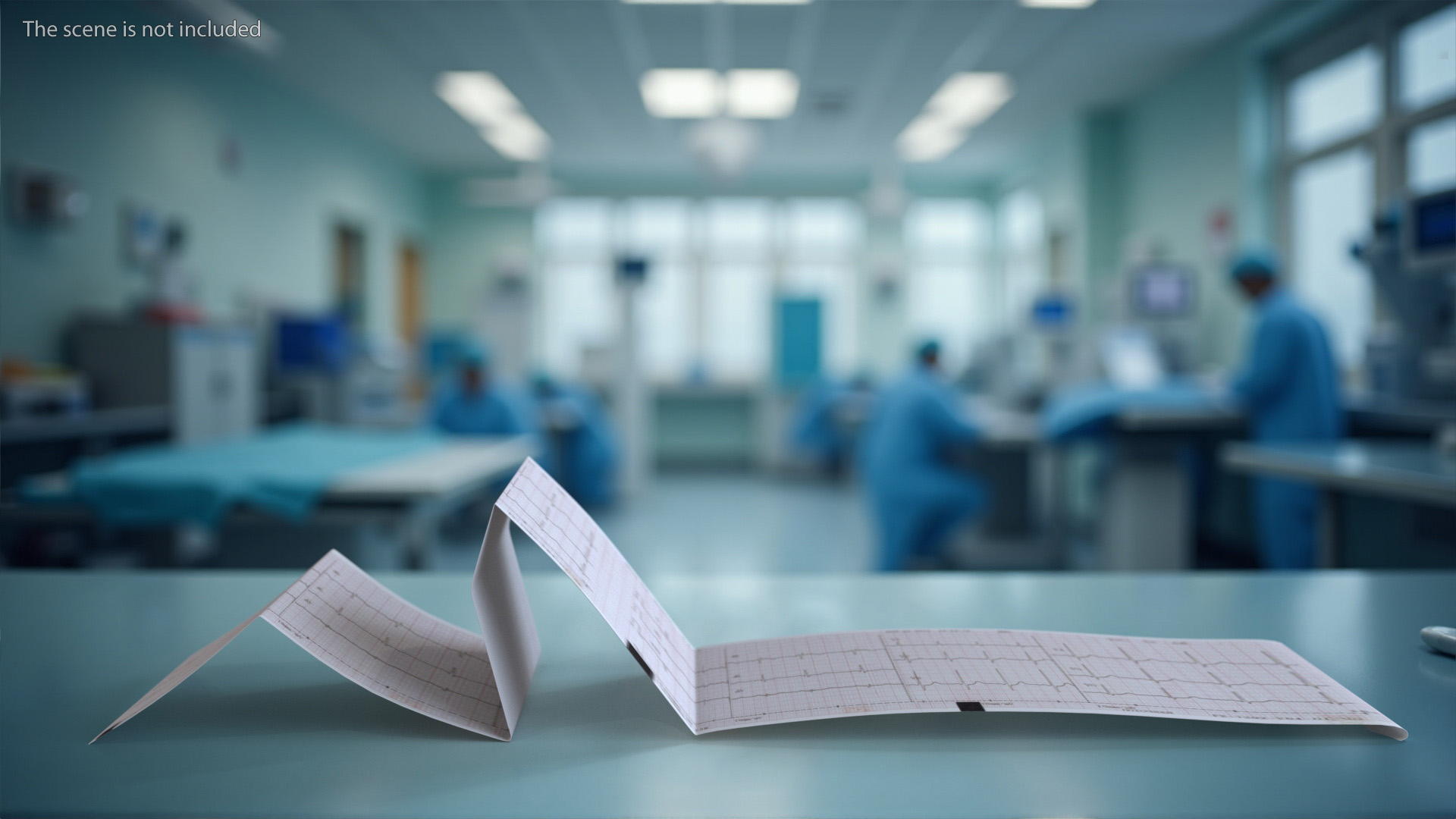 Medical ECG Paper Roll 3D