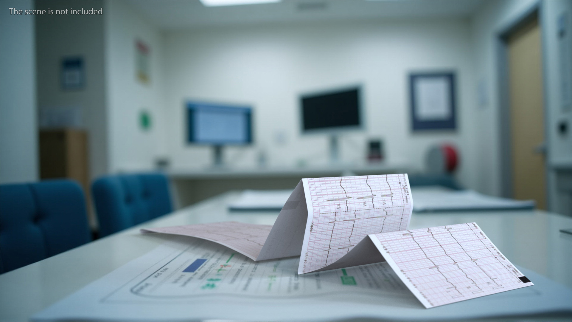 Medical ECG Paper Roll 3D