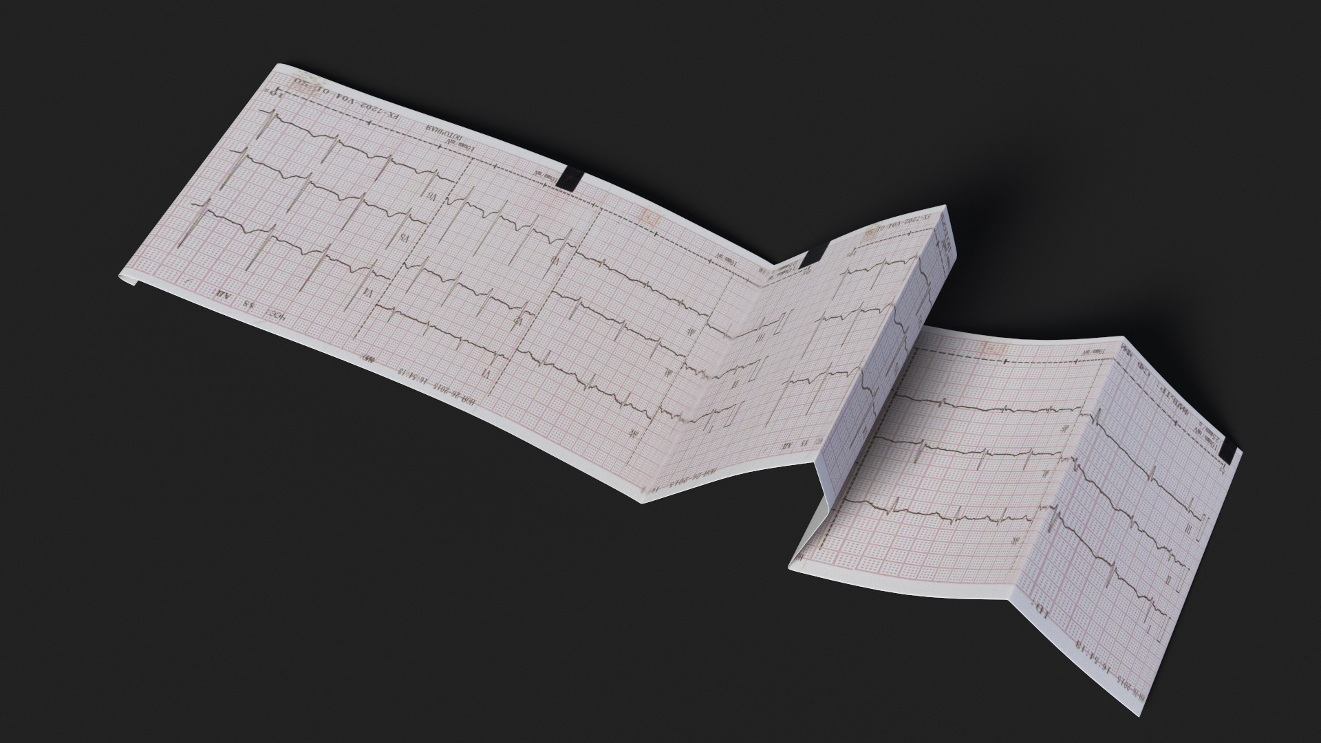 Medical ECG Paper Roll 3D