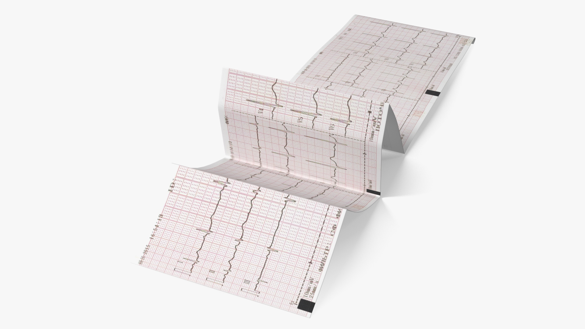 Medical ECG Paper Roll 3D