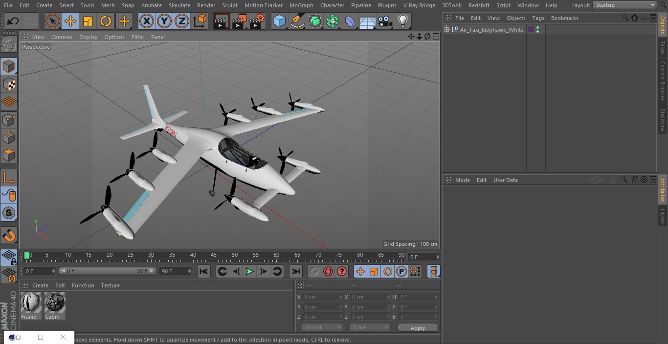 Air Taxi Kittyhawk White 3D model