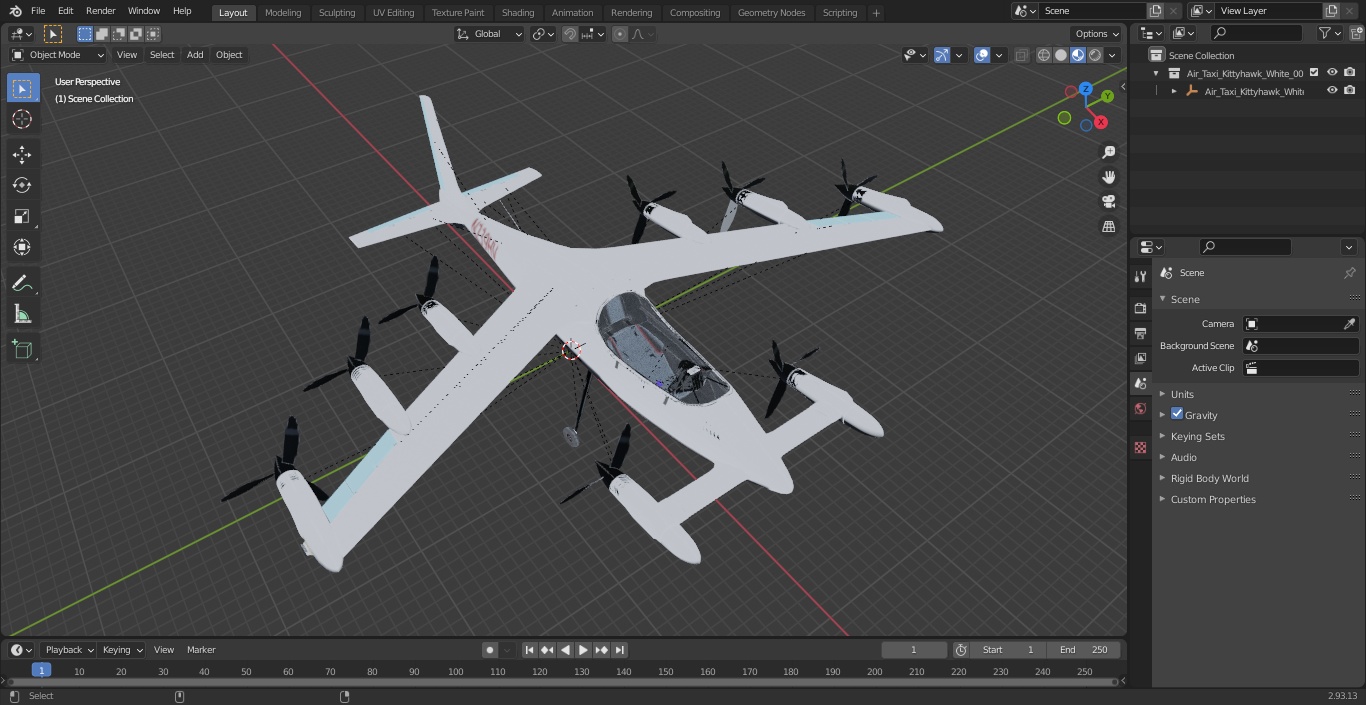 Air Taxi Kittyhawk White 3D model