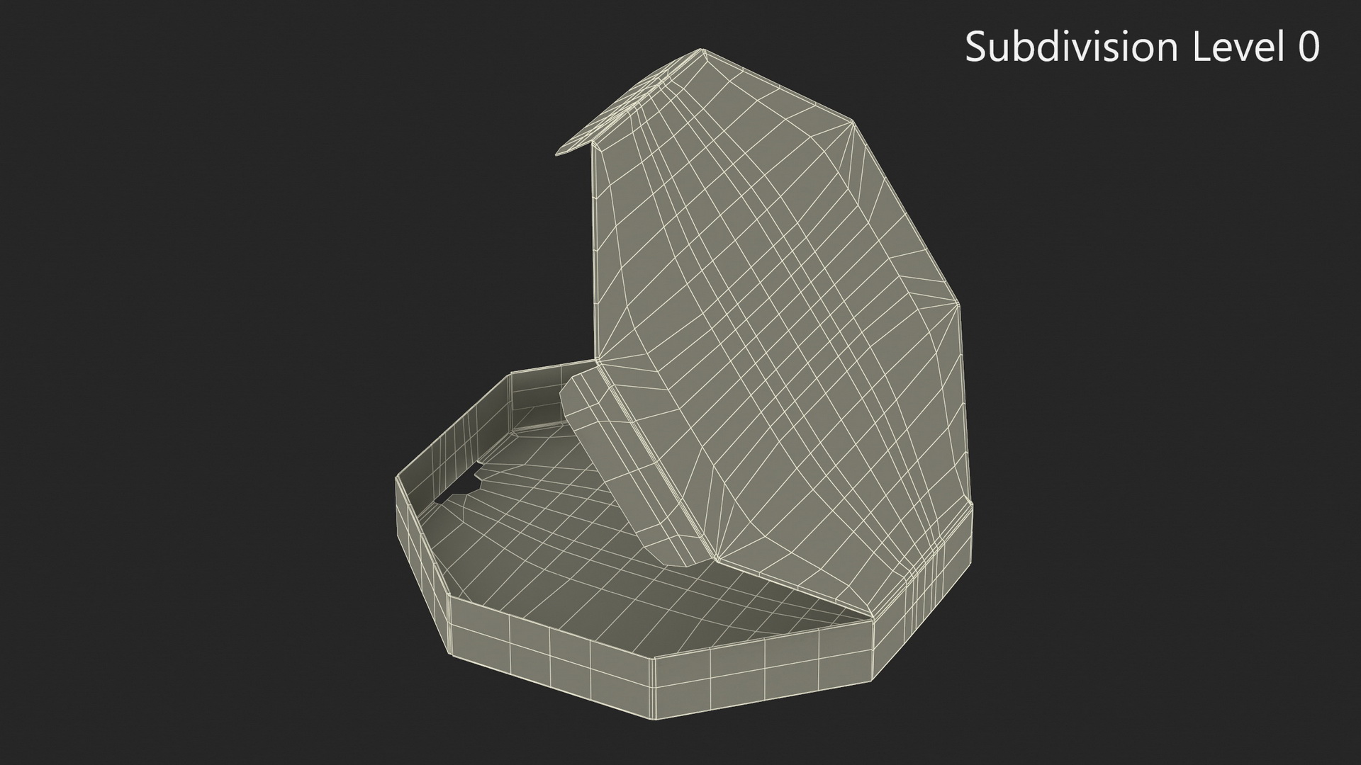 3D Pizza Packaging Octagonal Black Rigged model