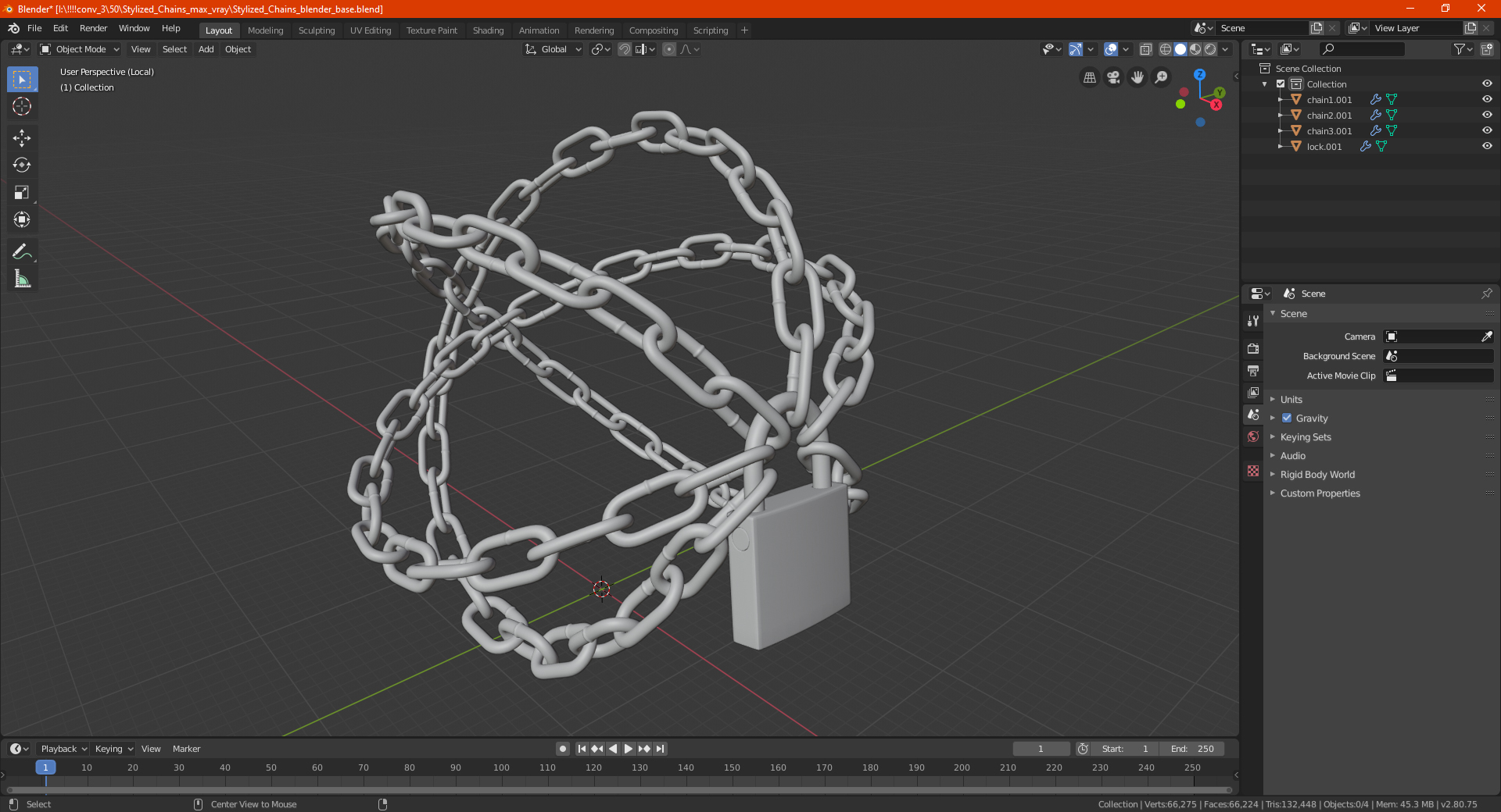 3D model Stylized Chains