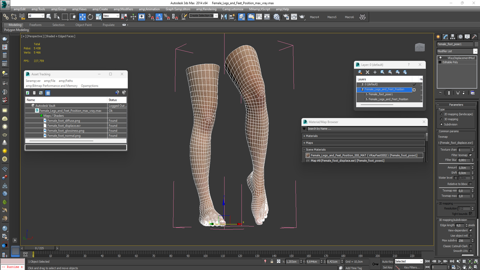 Female Legs and Feet Position 3D model