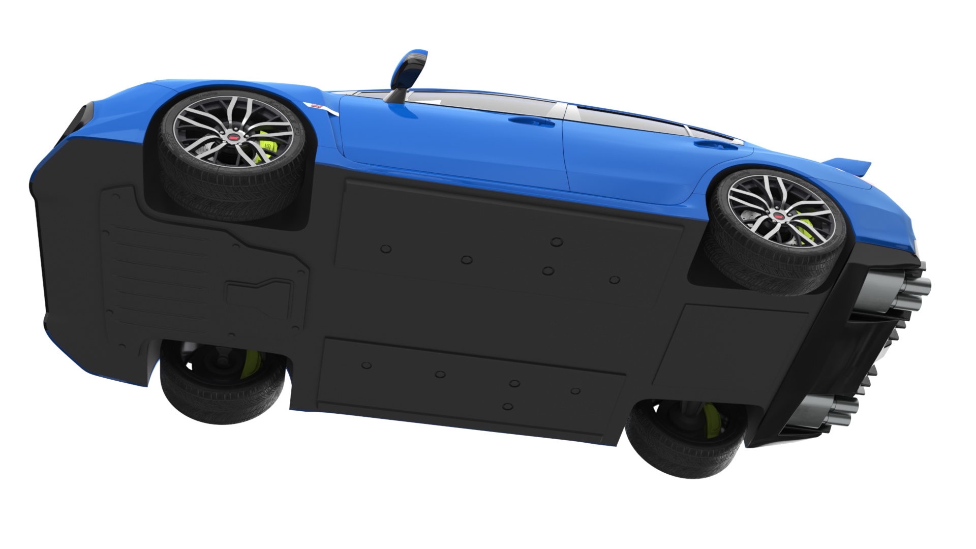 3D Subaru WRX STI 2021 Sedan Blue Simplified