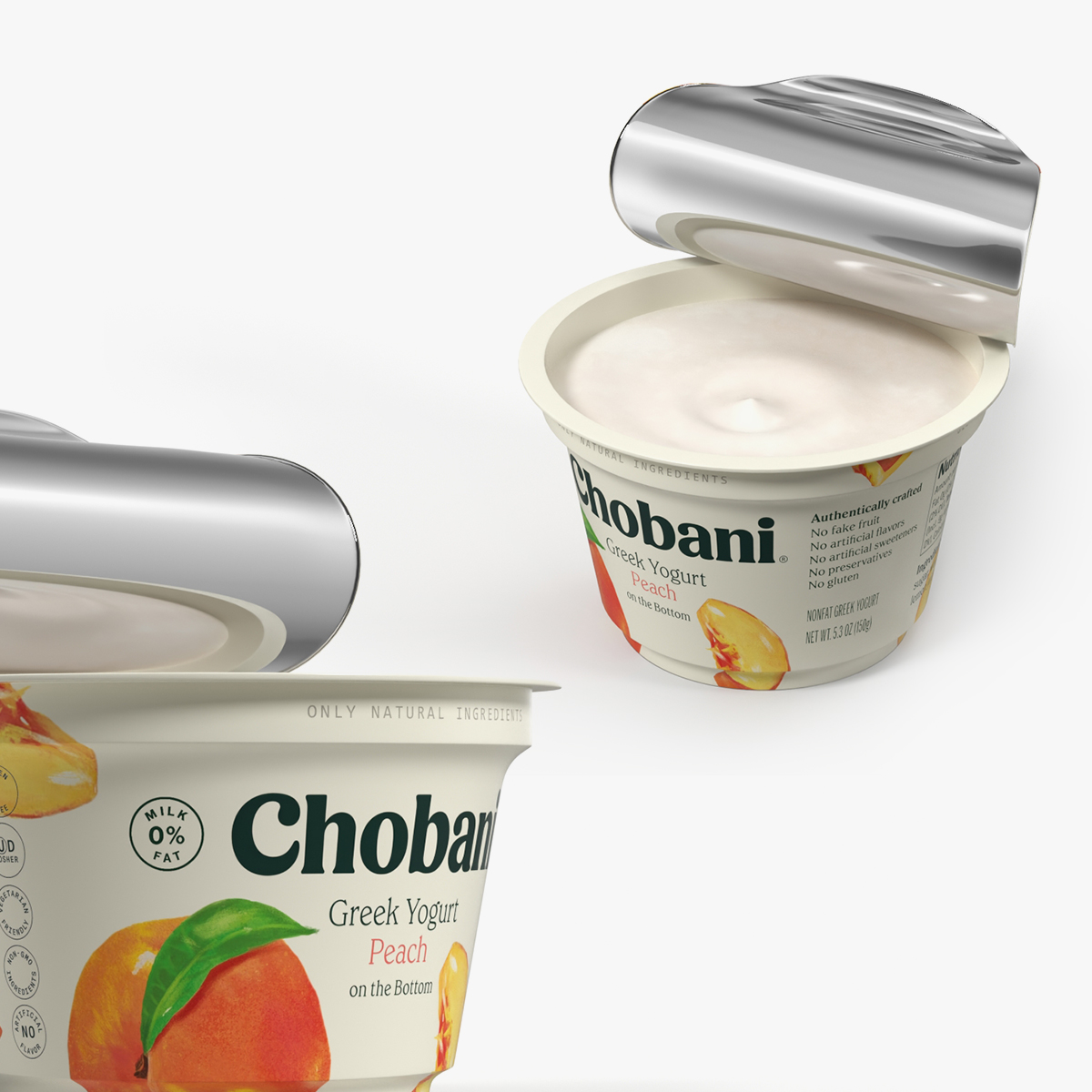 Chobani Greek Yogurt Cup Open Peach