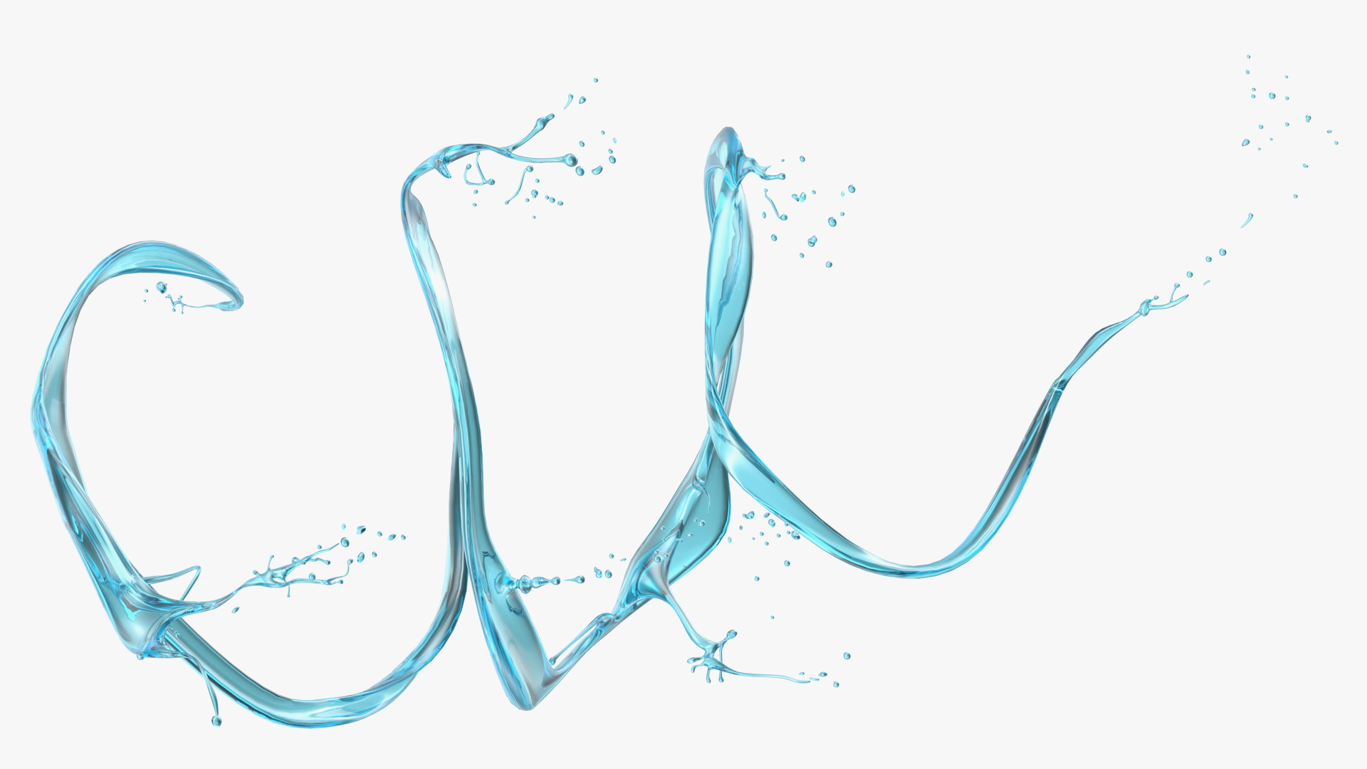 3D Abstract Liquid Splash Blue Water model