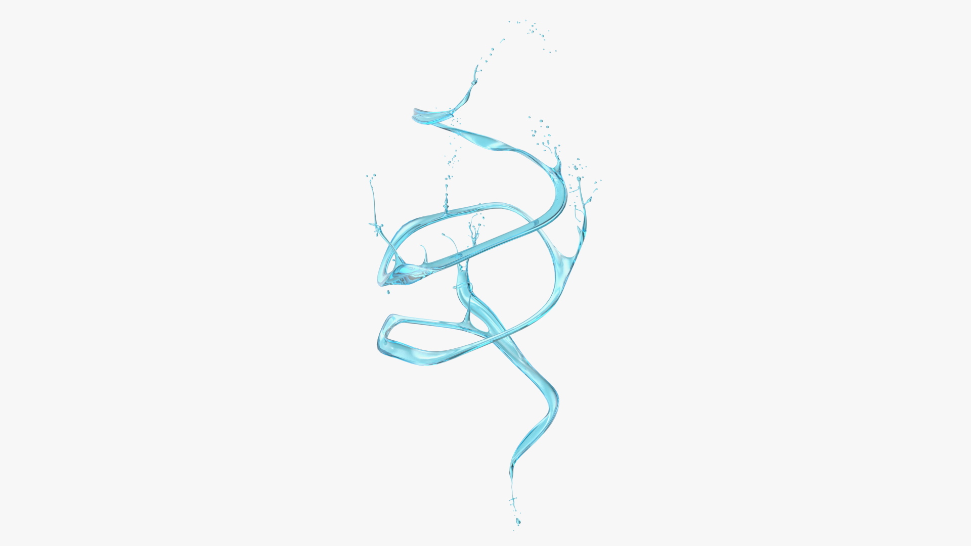 3D Abstract Liquid Splash Blue Water model