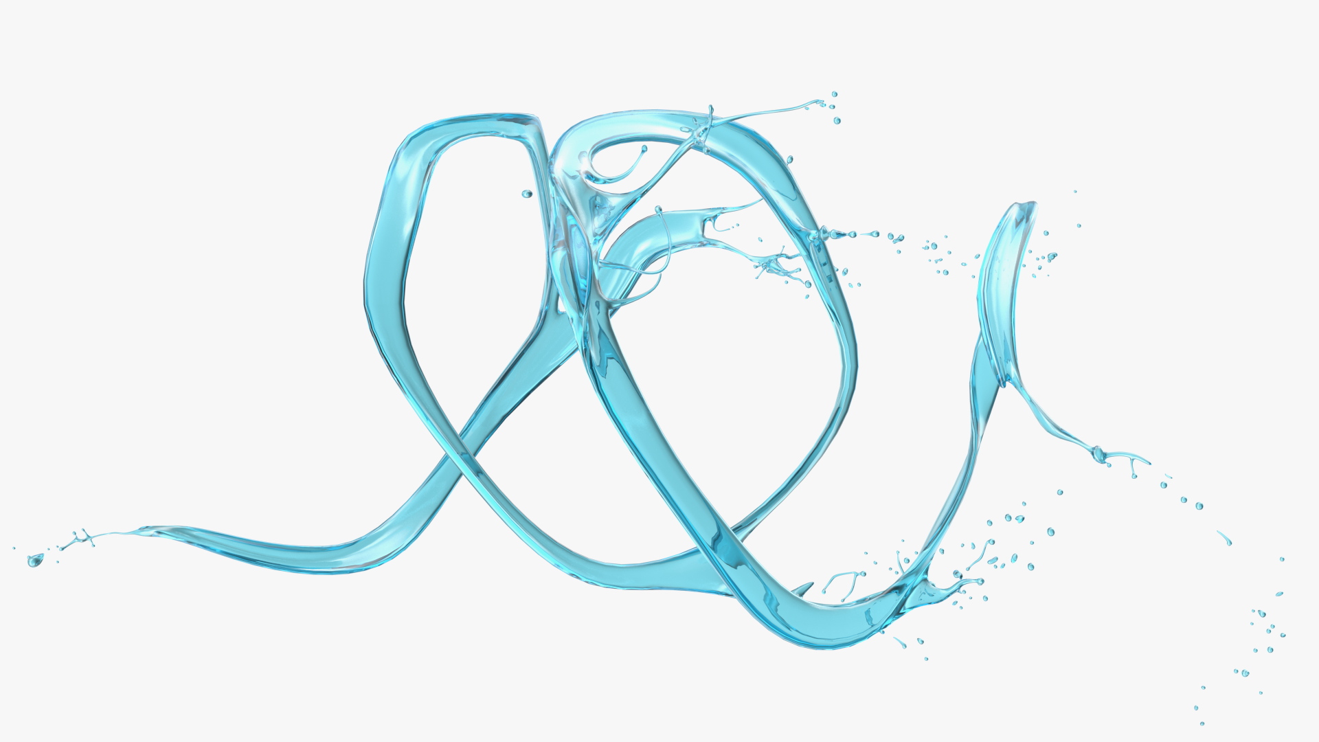 3D Abstract Liquid Splash Blue Water model