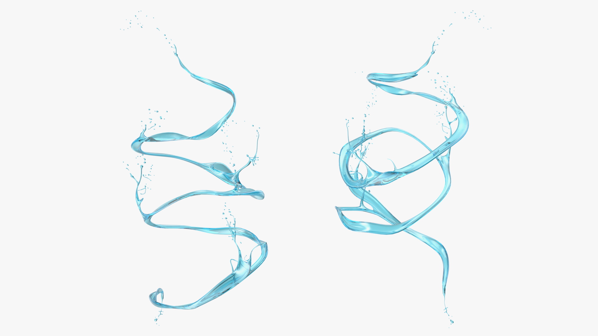 3D Abstract Liquid Splash Blue Water model