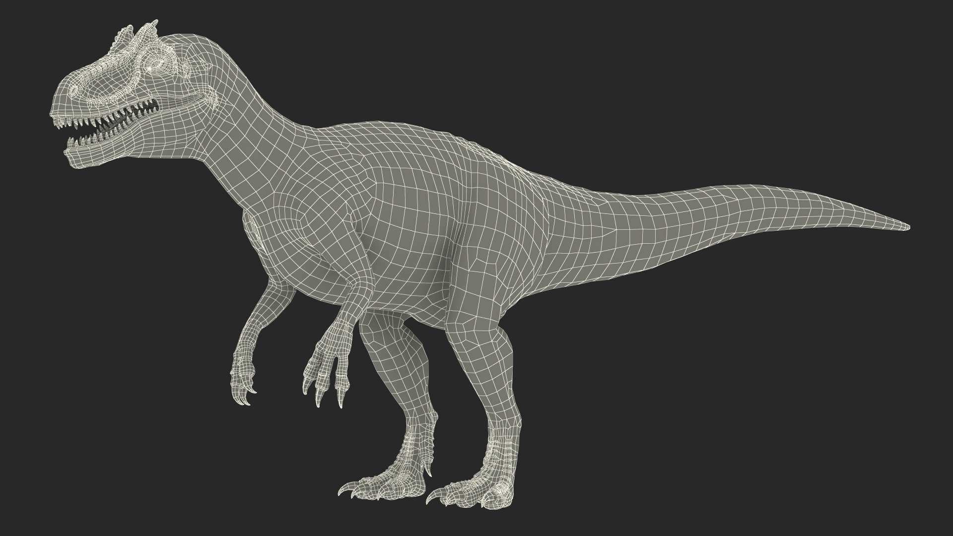 Allosaurus Yellow Coloring Rigged for Cinema 4D 3D