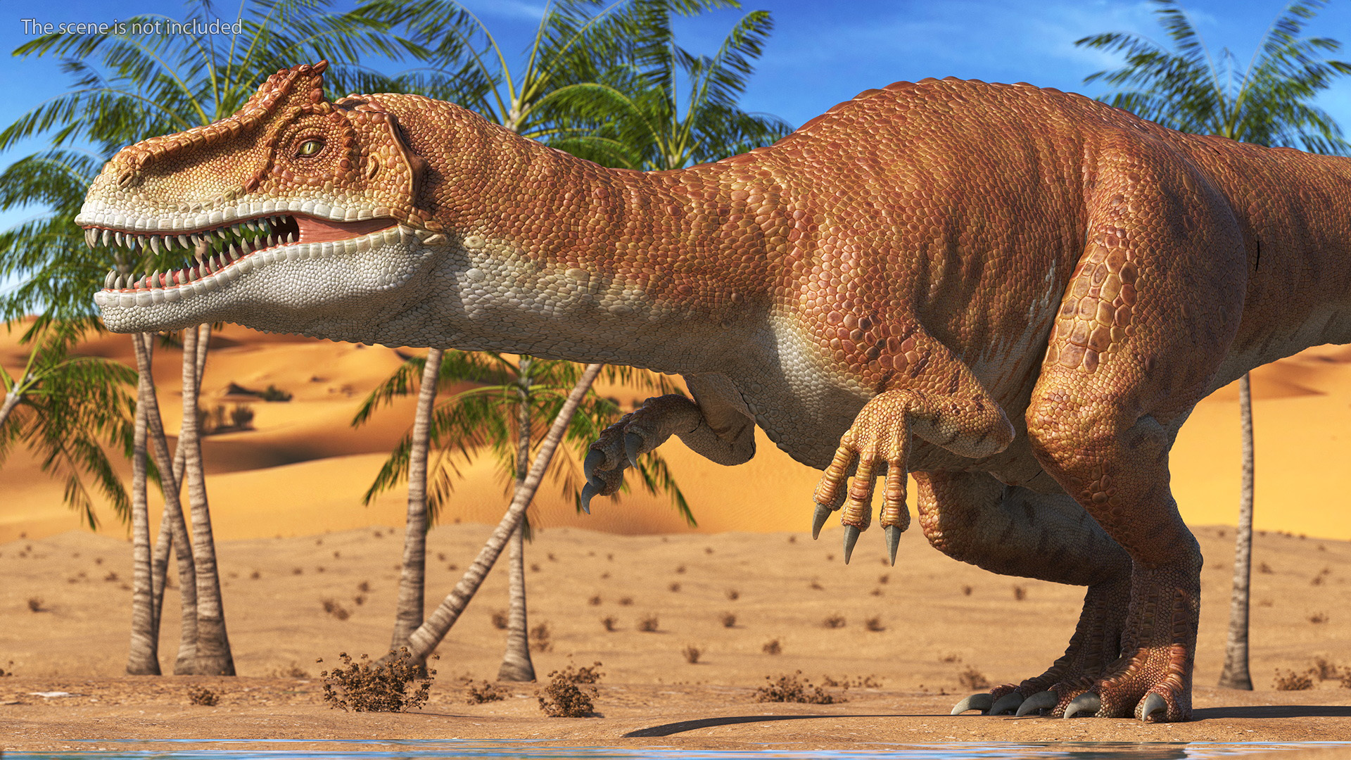 Allosaurus Yellow Coloring Rigged for Cinema 4D 3D