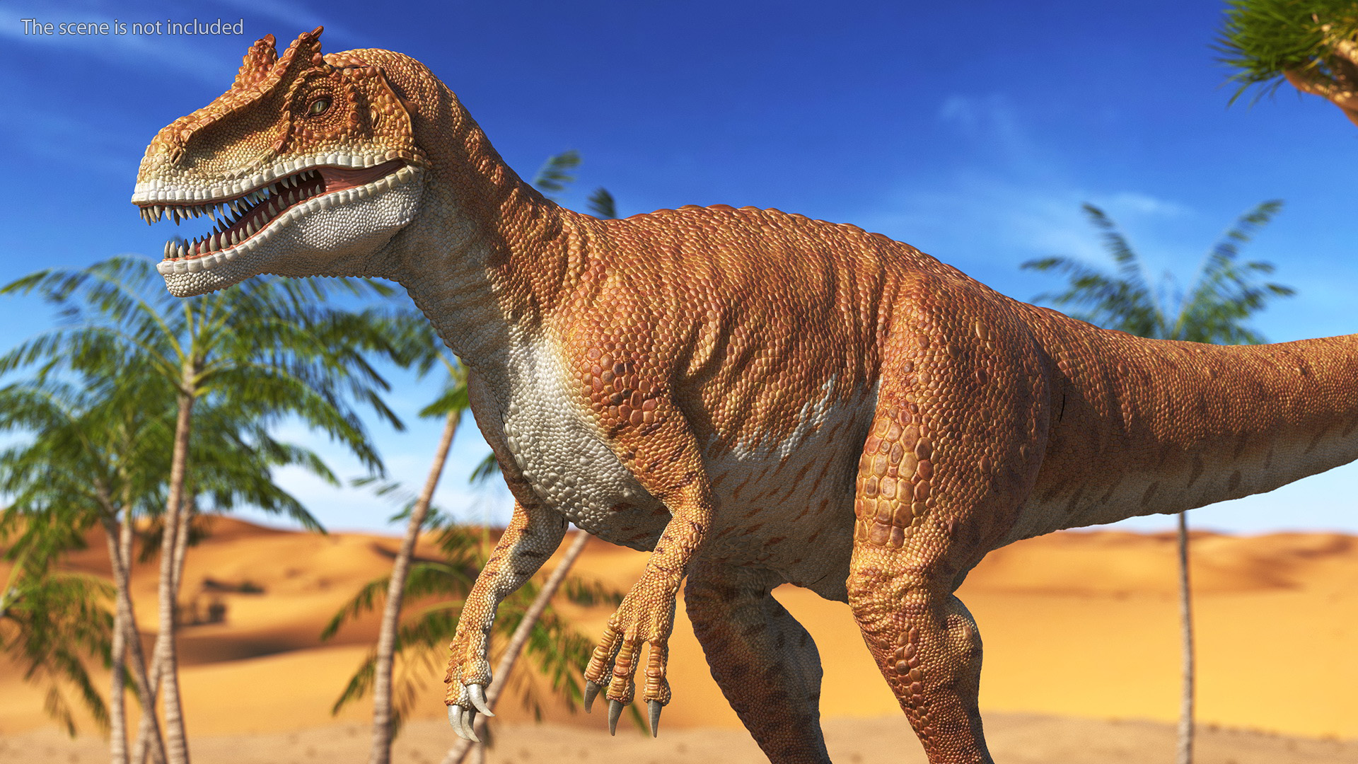 Allosaurus Yellow Coloring Rigged for Cinema 4D 3D