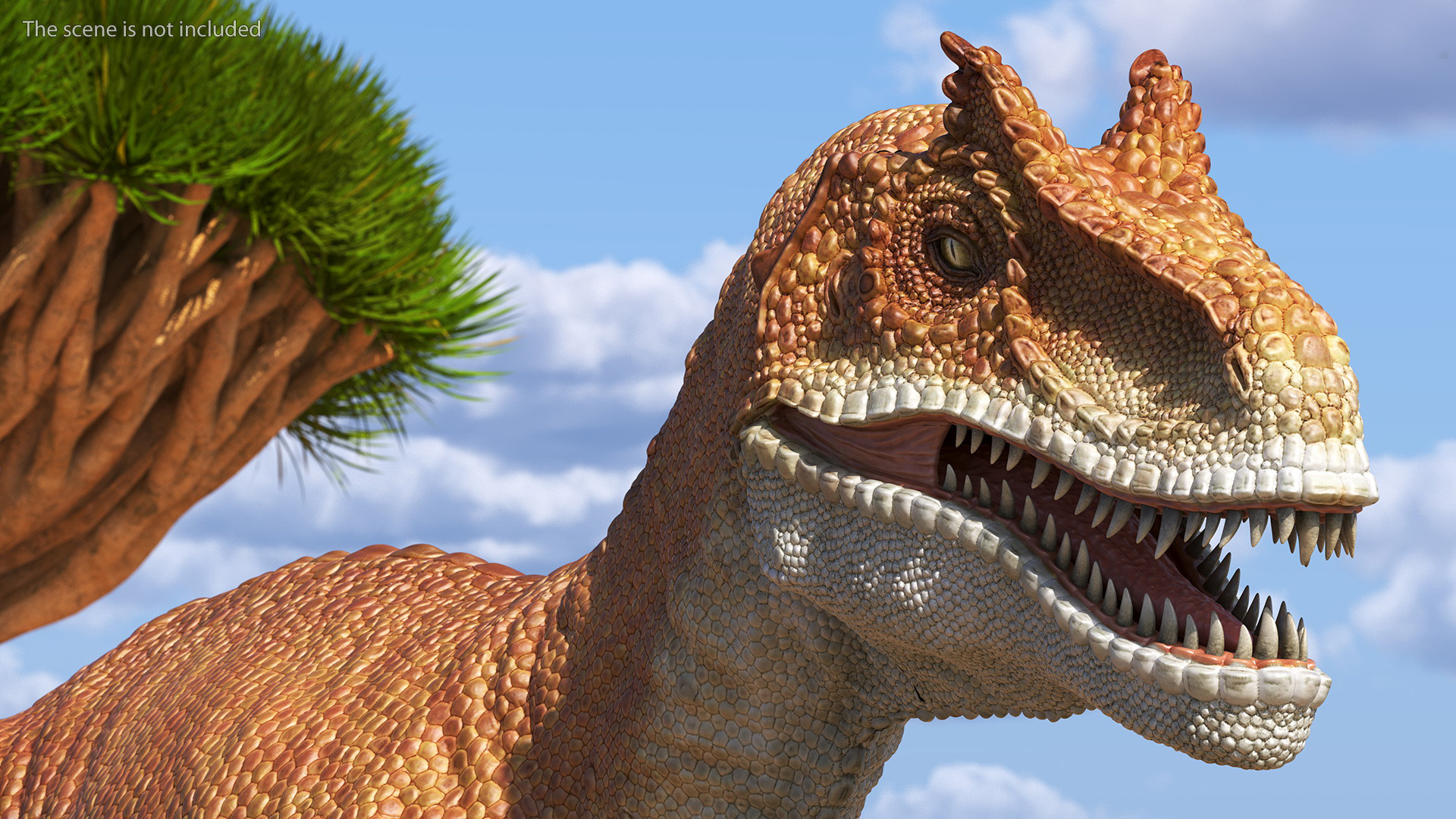Allosaurus Yellow Coloring Rigged for Cinema 4D 3D