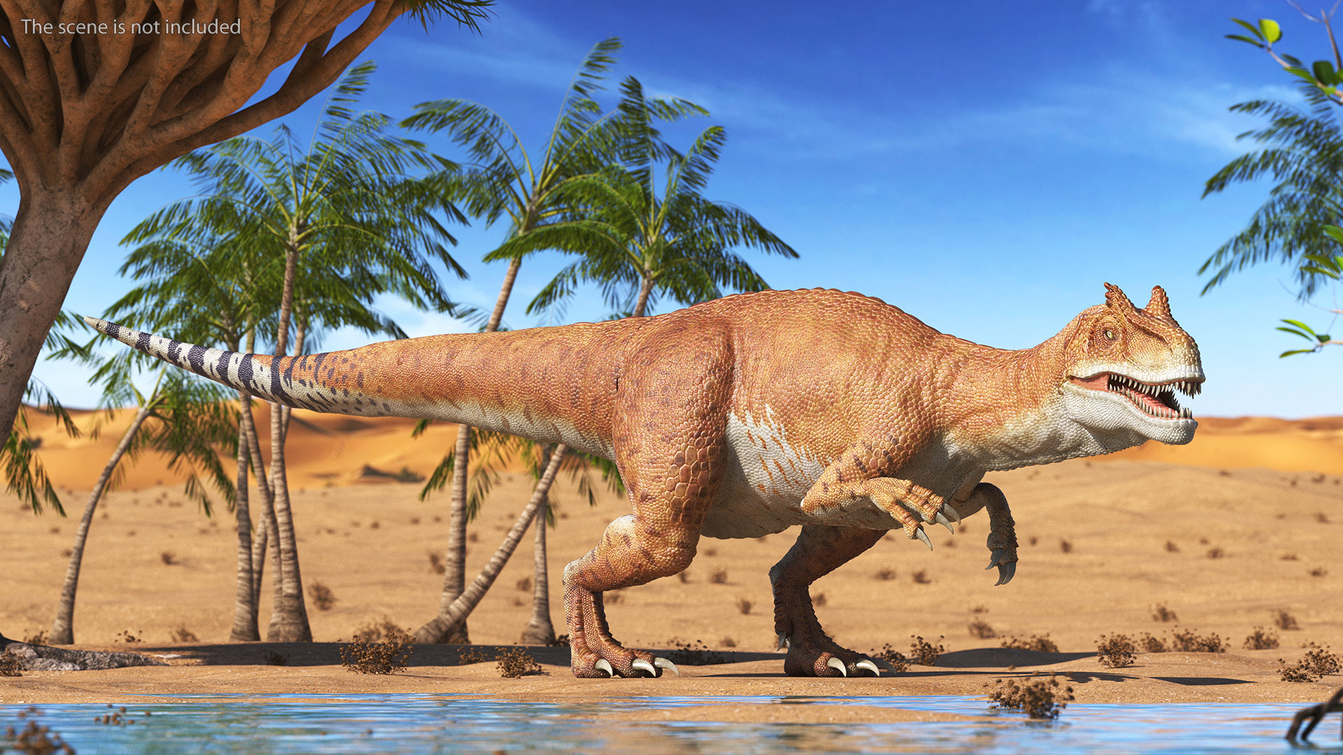 Allosaurus Yellow Coloring Rigged for Cinema 4D 3D