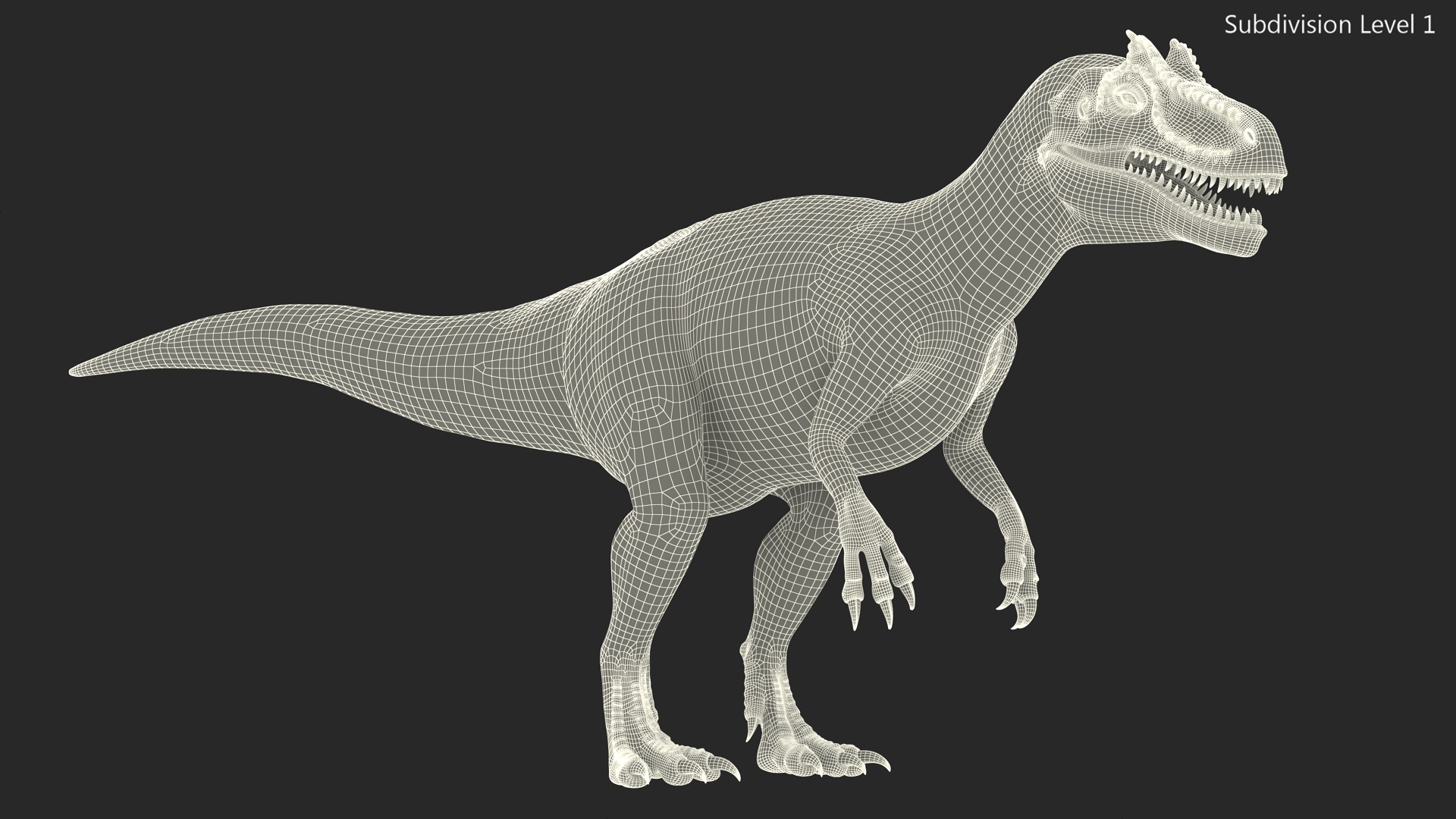 Allosaurus Yellow Coloring Rigged for Cinema 4D 3D