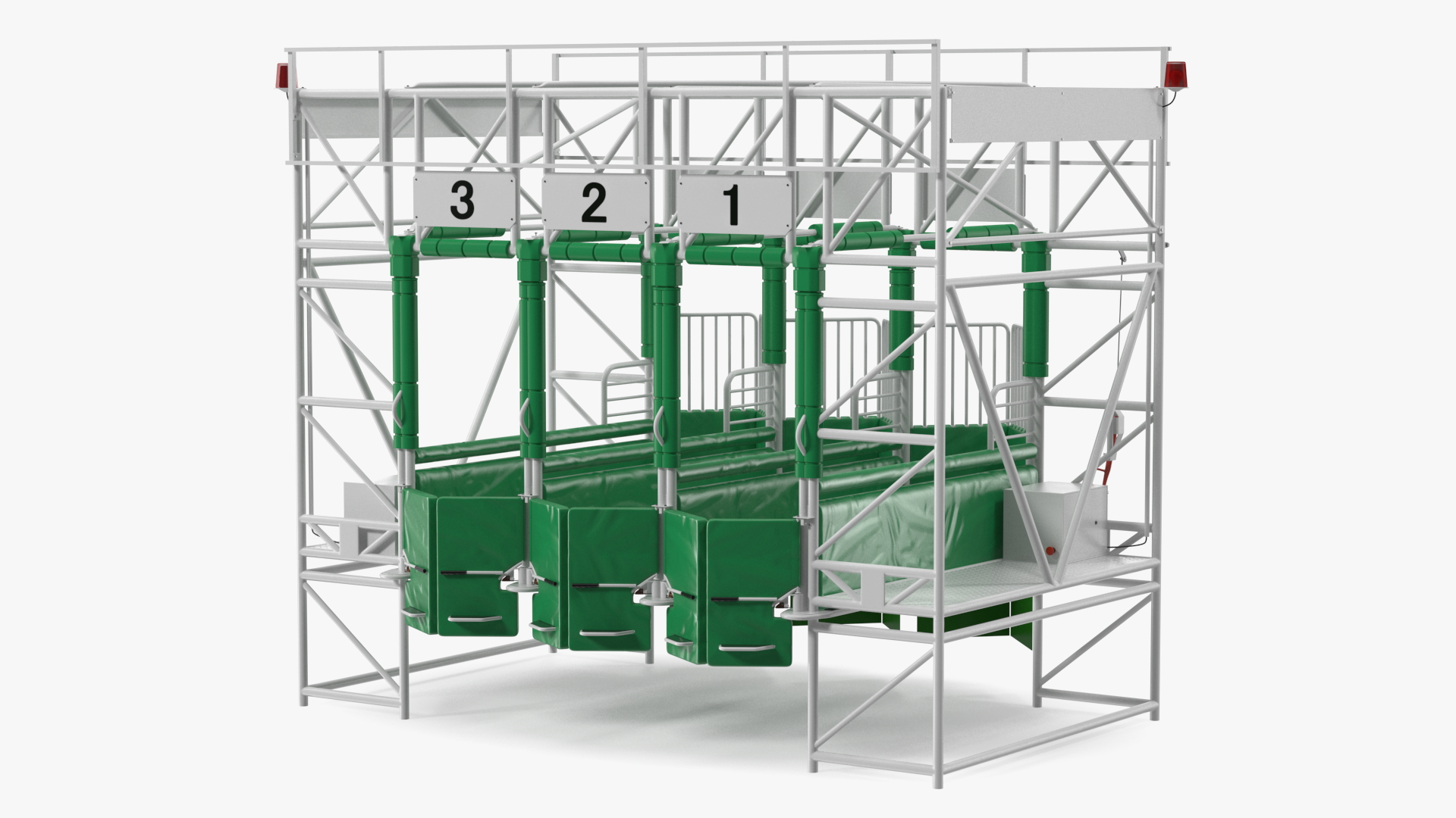 3D model Horse Racing Starting Gates for 3 Places