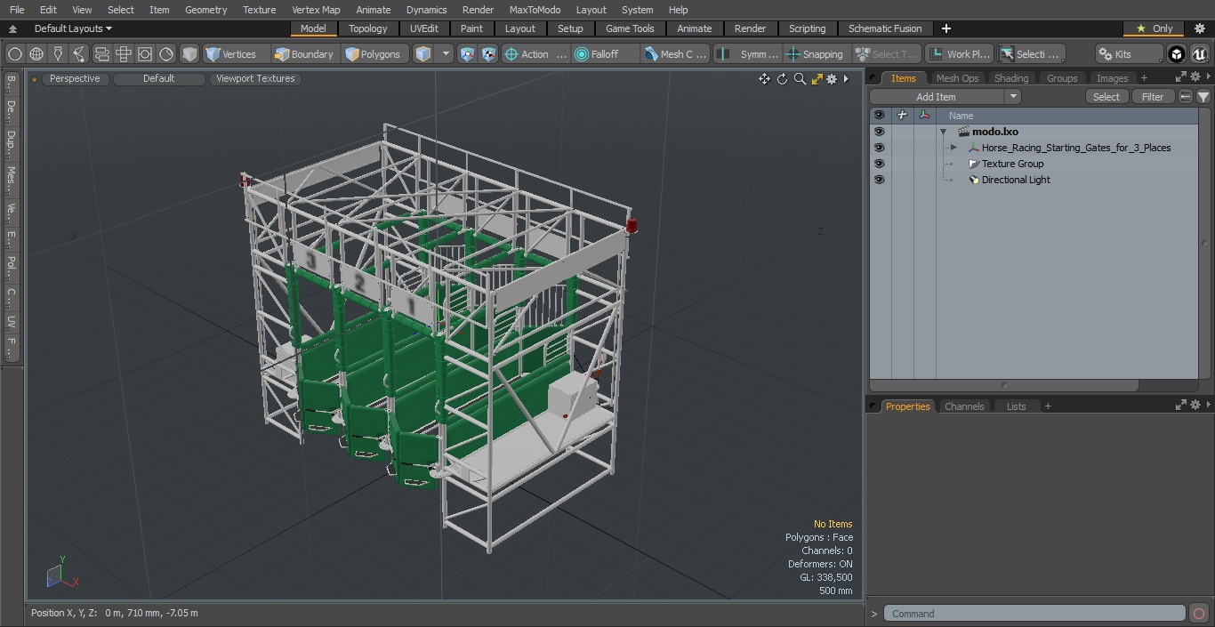 3D model Horse Racing Starting Gates for 3 Places