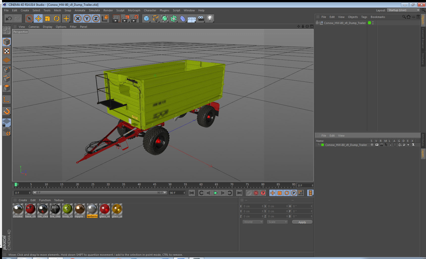 Conow HW-80 v9 Dump Trailer 3D