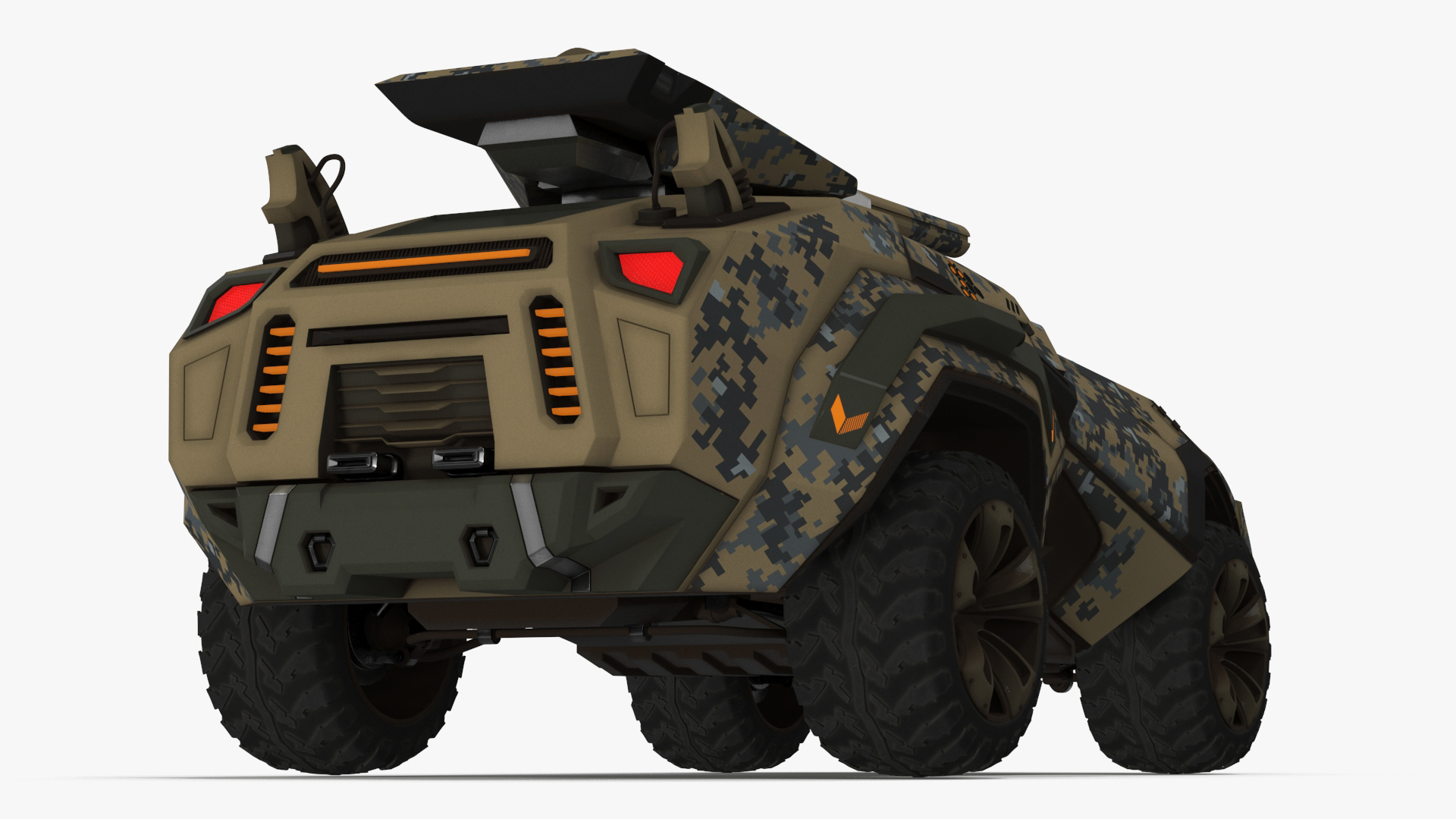 3D Futuristic Armored Military Car